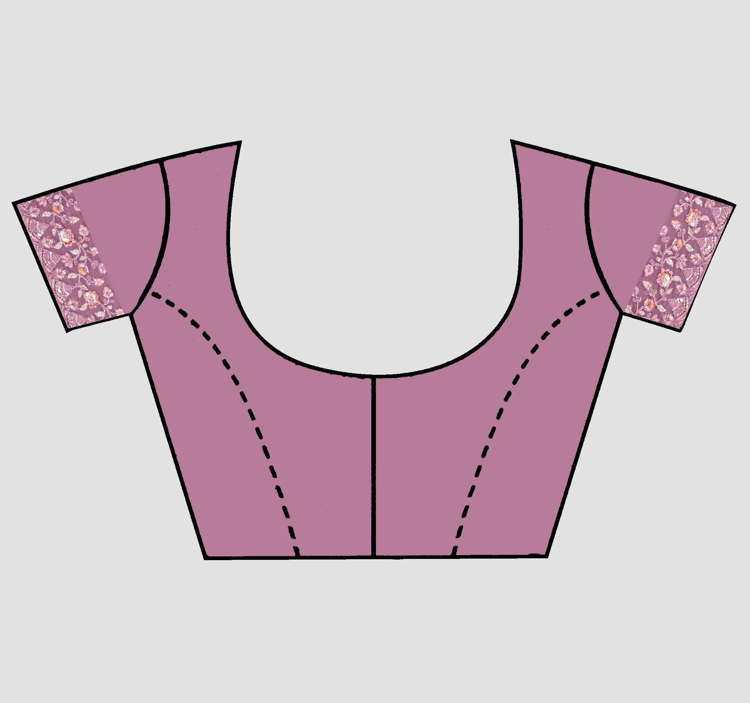 Embroidered Net Saree - Purple - KAJREE