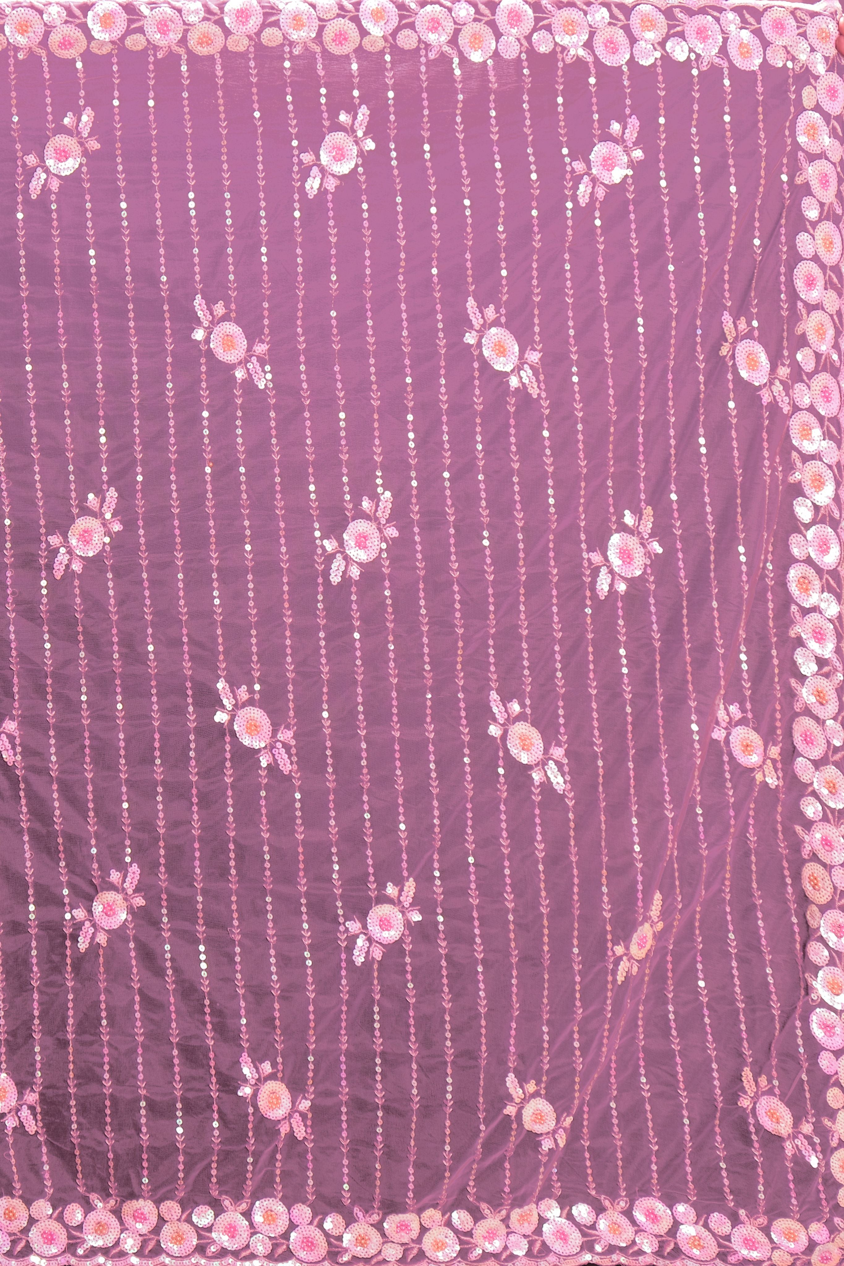 Lavender Net Saree 