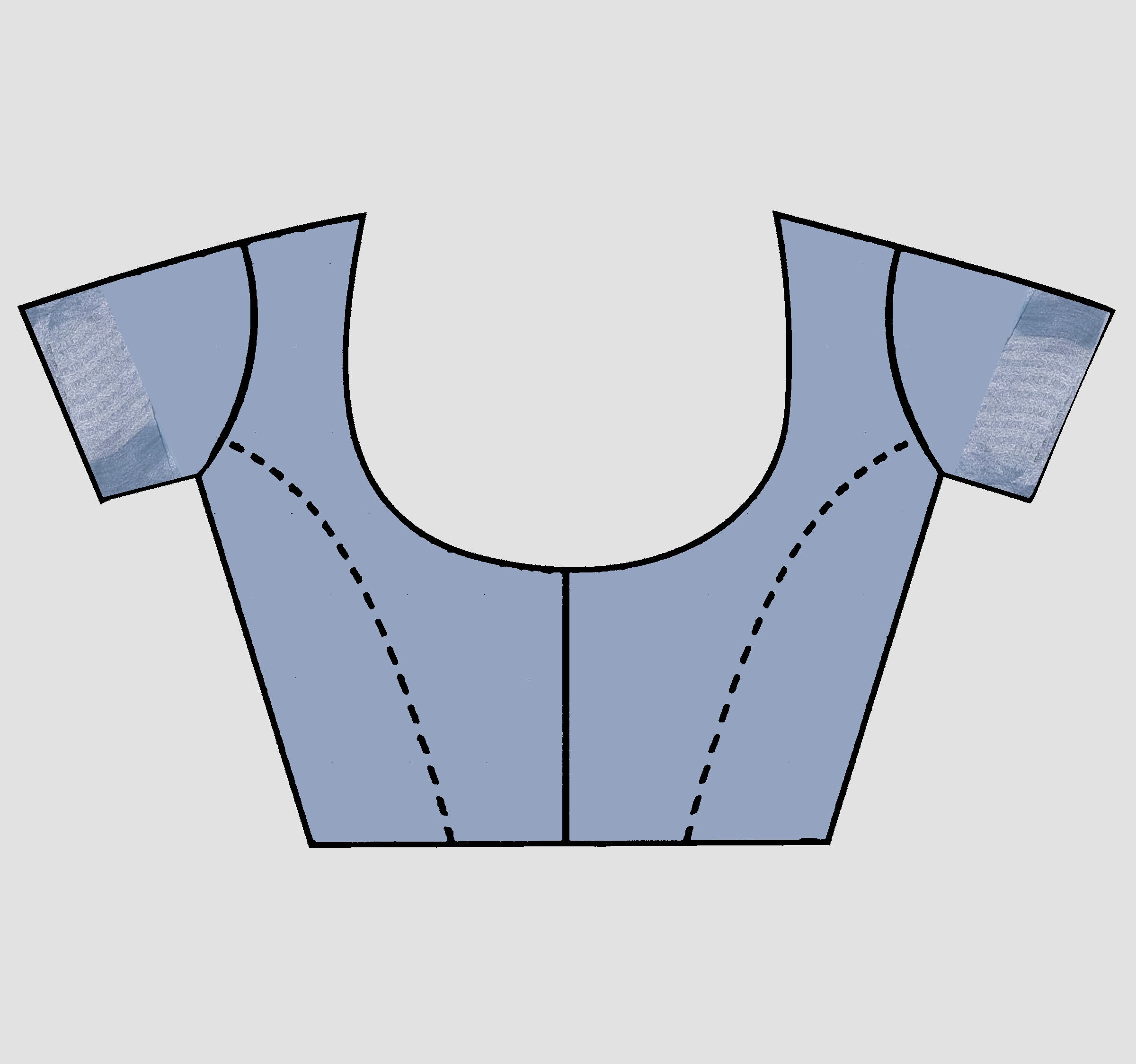 Sky Blue Threadwork Linen Saree - KAJREE