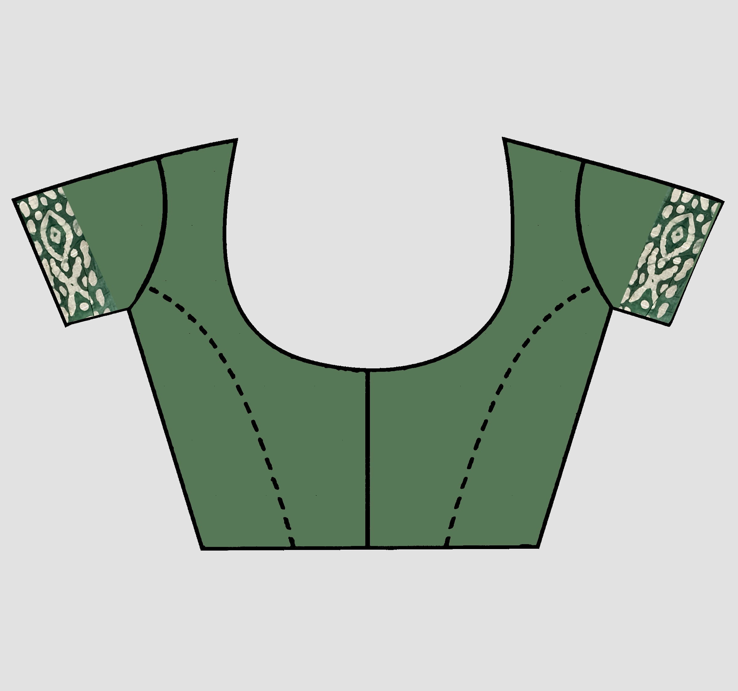 Blue Block print Cotton Saree - KAJREE