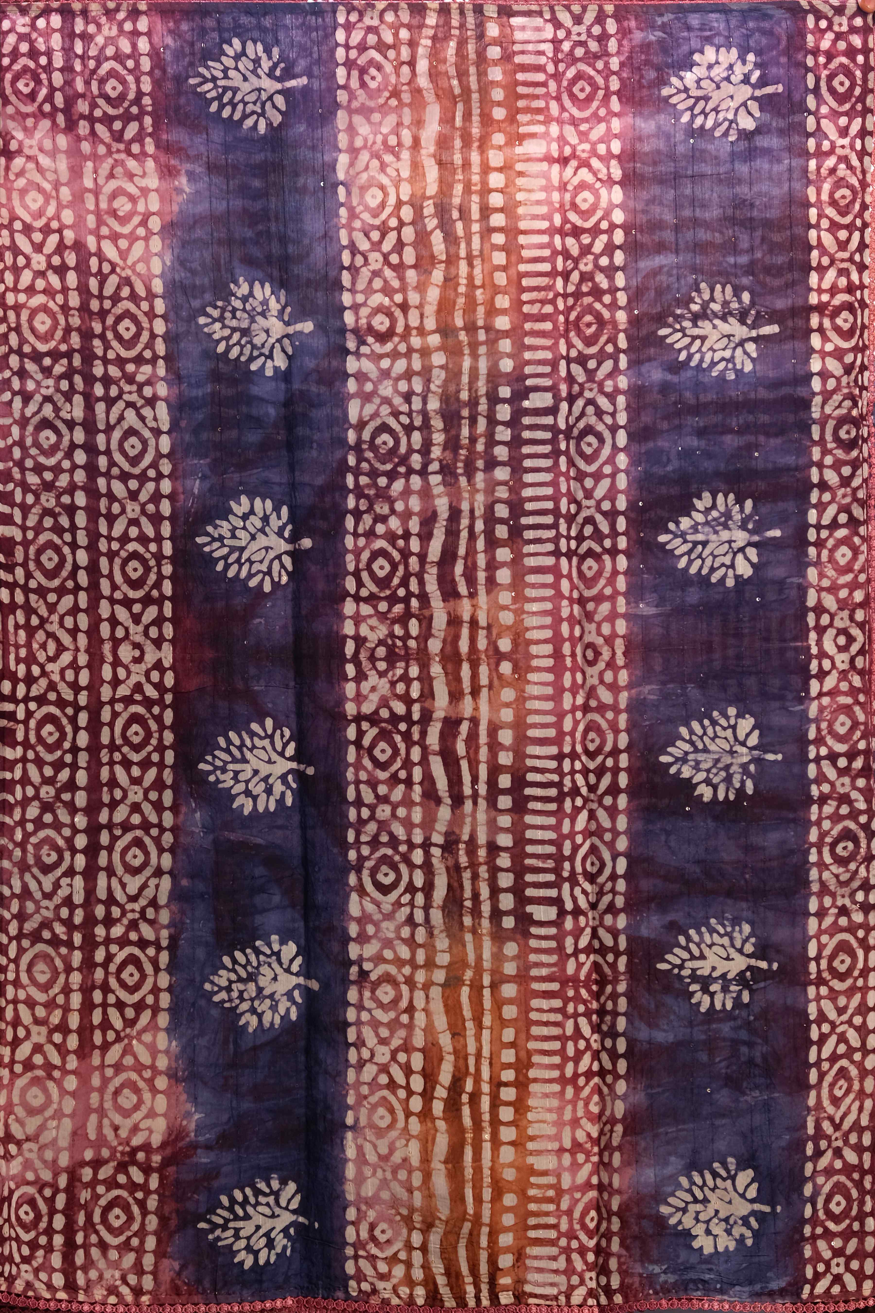 Red Shibori Cotton Saree - KAJREE