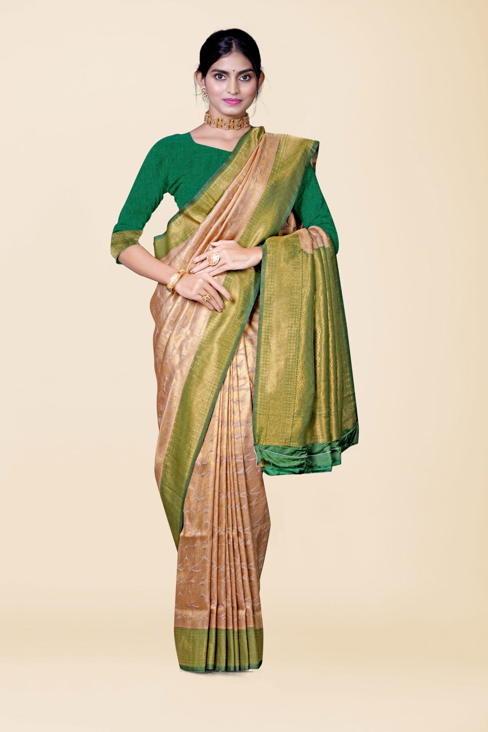 Gold Zariwork Tissue Silk Saree - KAJREE