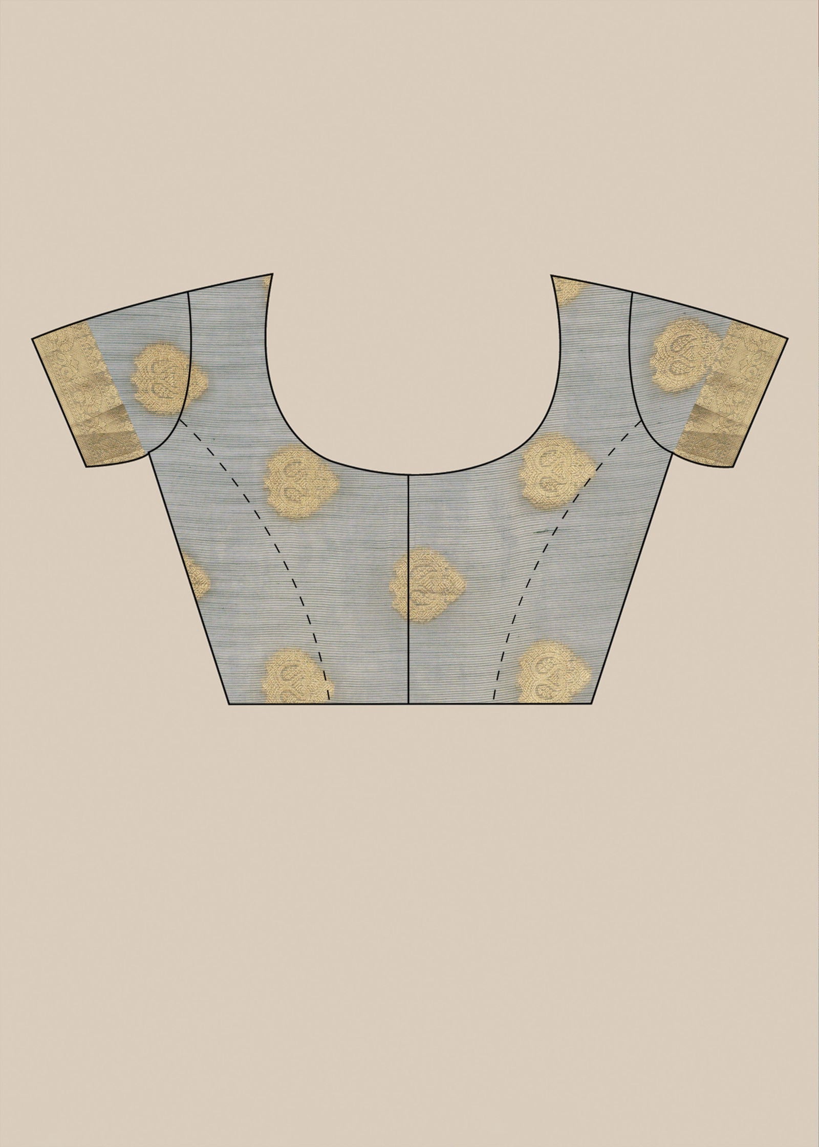 Rama Green Foil Print Linen Saree - KAJREE