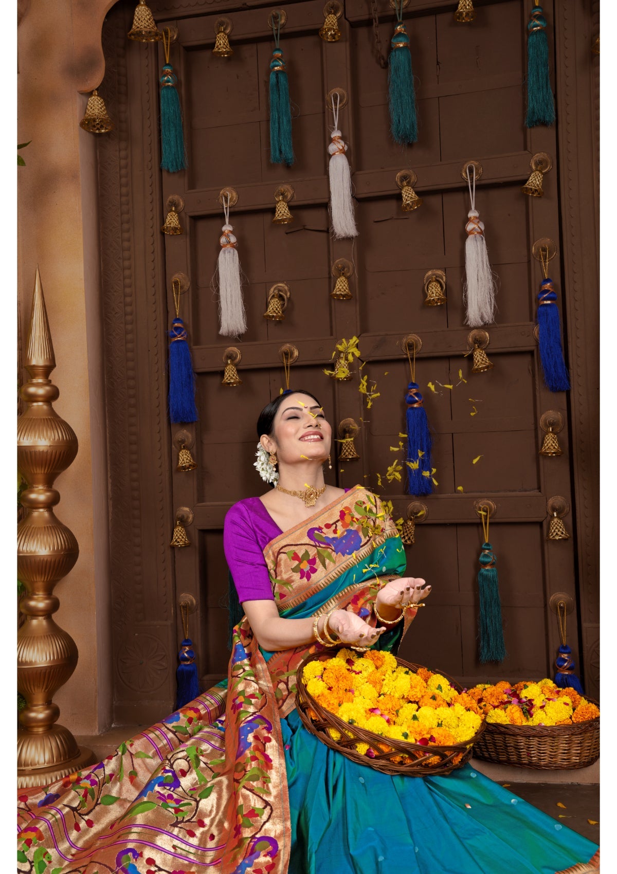 Blue Zariwork Pure Paithani Saree 