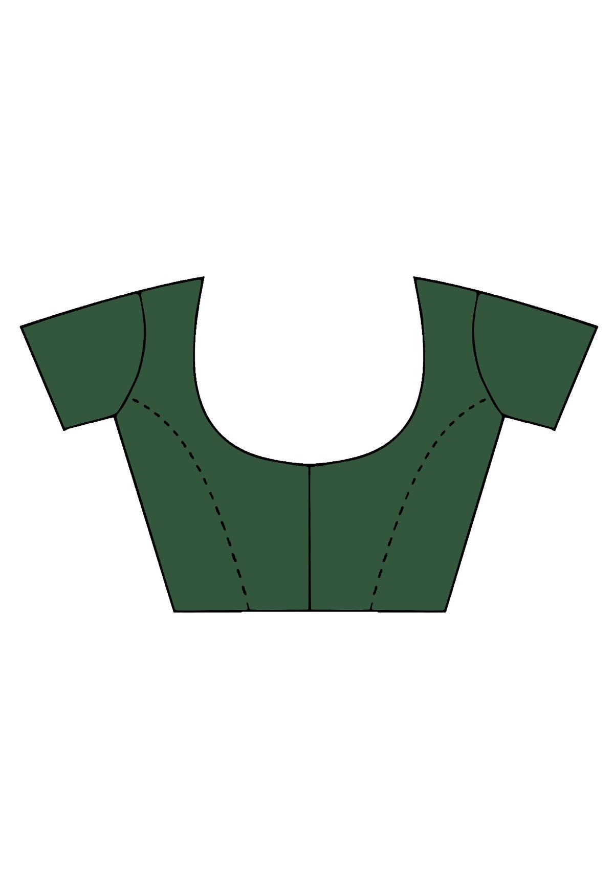 Bottle Green Zariwork Pure Silk Saree - KAJREE