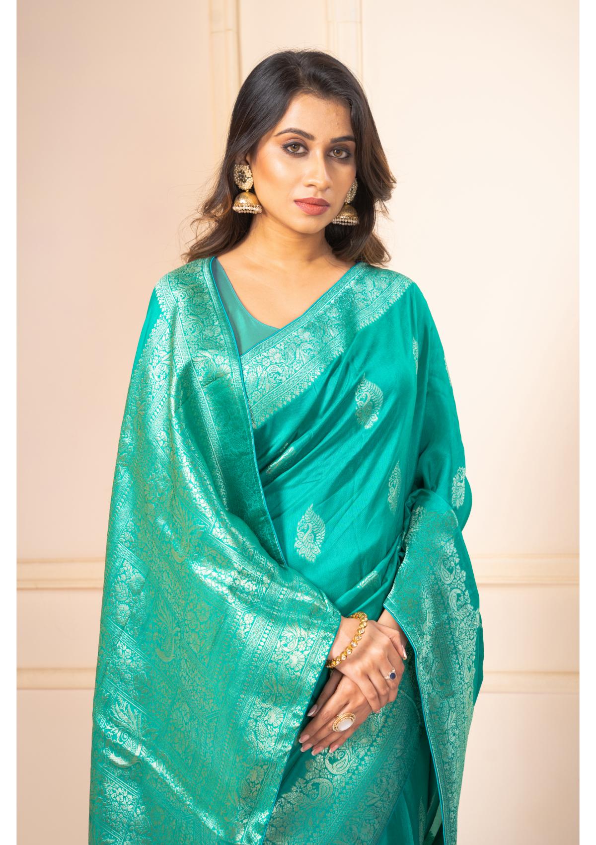 Green Zariwork Silk Saree - KAJREE