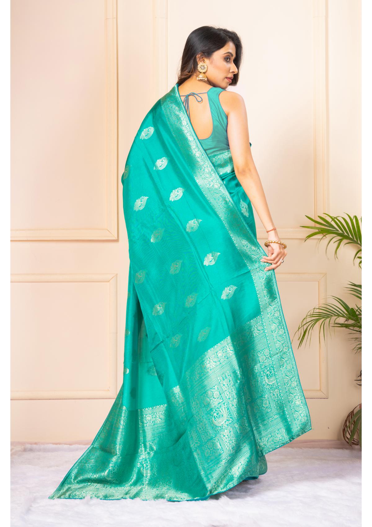 Green Zariwork Silk Saree - KAJREE