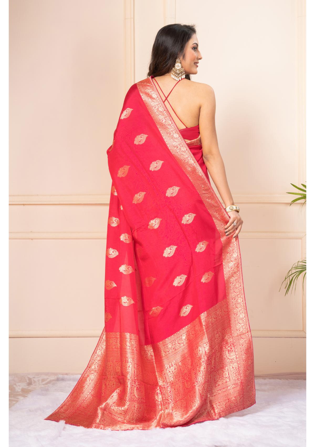 Pink Zariwork Silk Saree - KAJREE