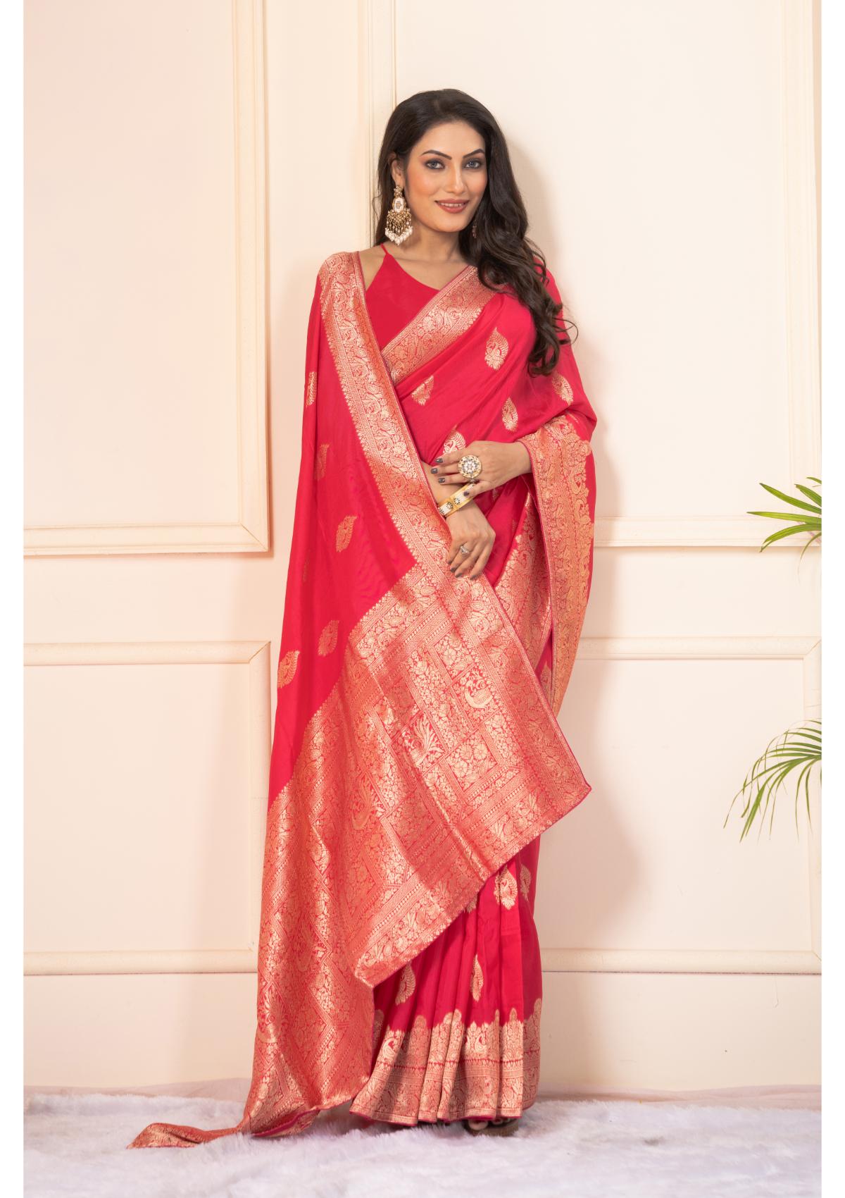 Pink Zariwork Silk Saree - KAJREE