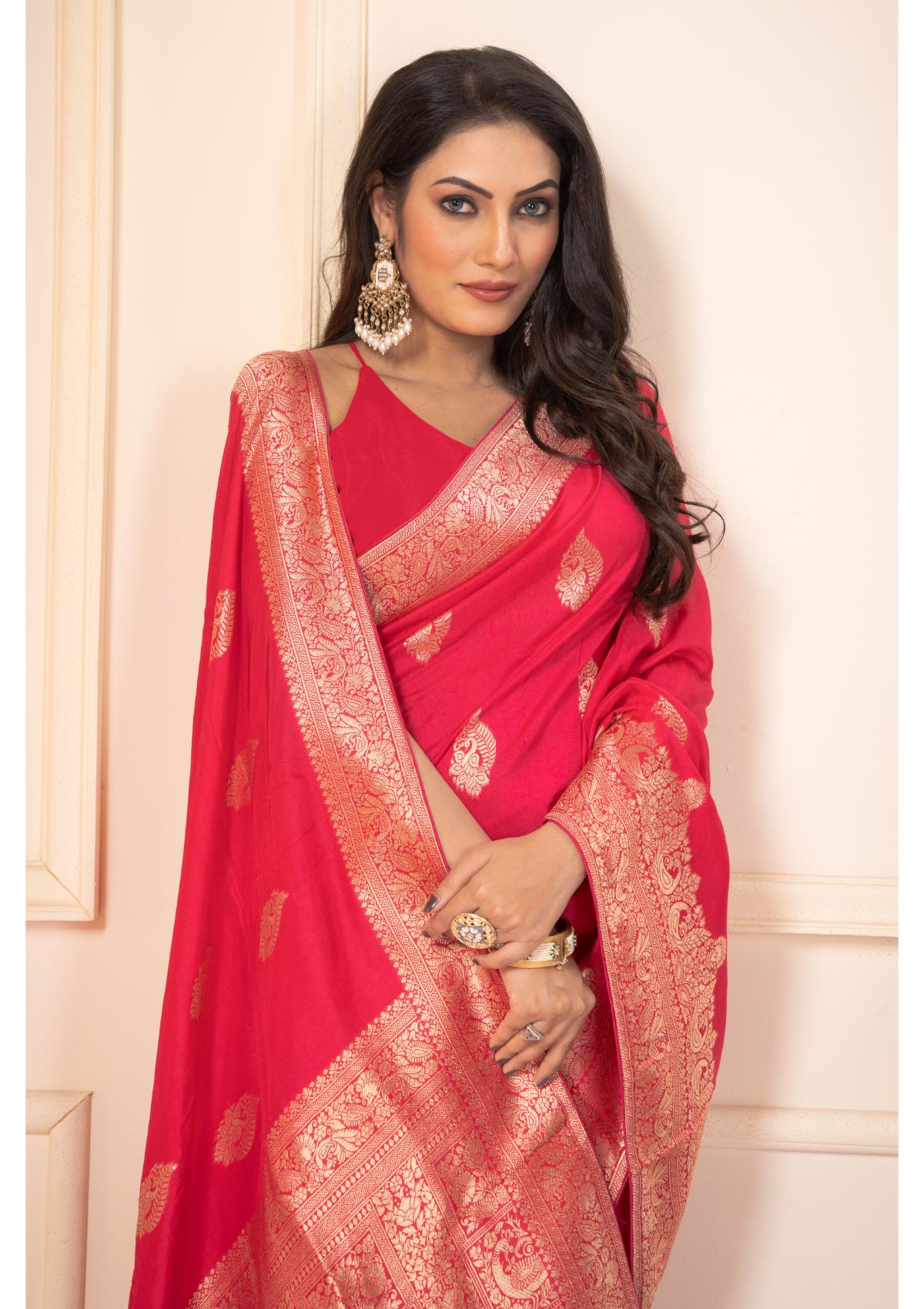 Pink Zariwork Silk Saree - KAJREE