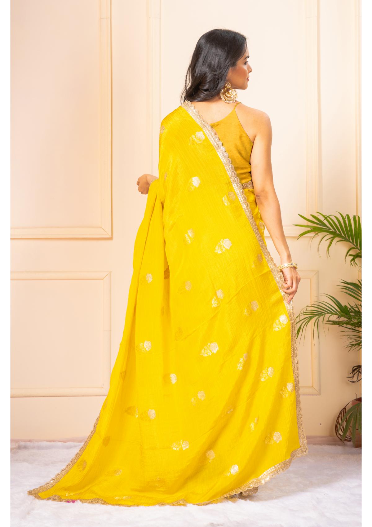 Yellow Zariwork Pure Silk Saree - KAJREE