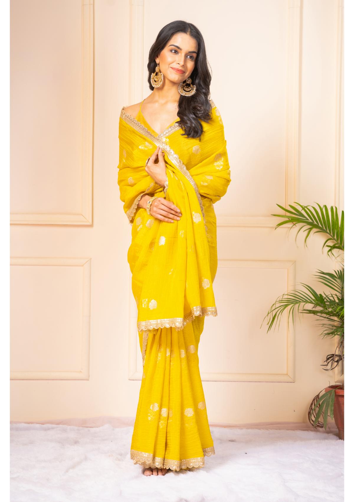 Yellow Zariwork Pure Silk Saree - KAJREE