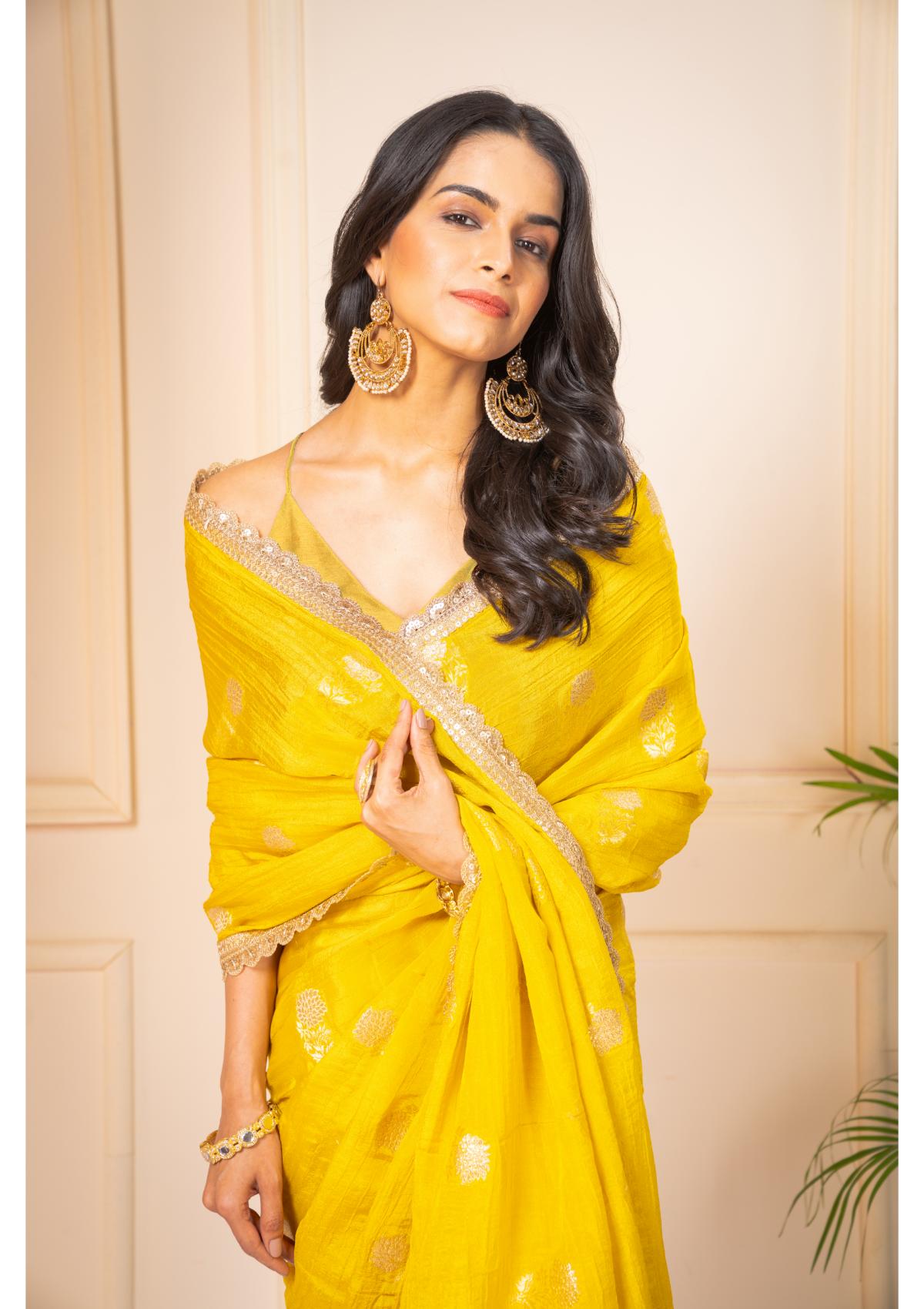 Yellow Zariwork Pure Silk Saree - KAJREE