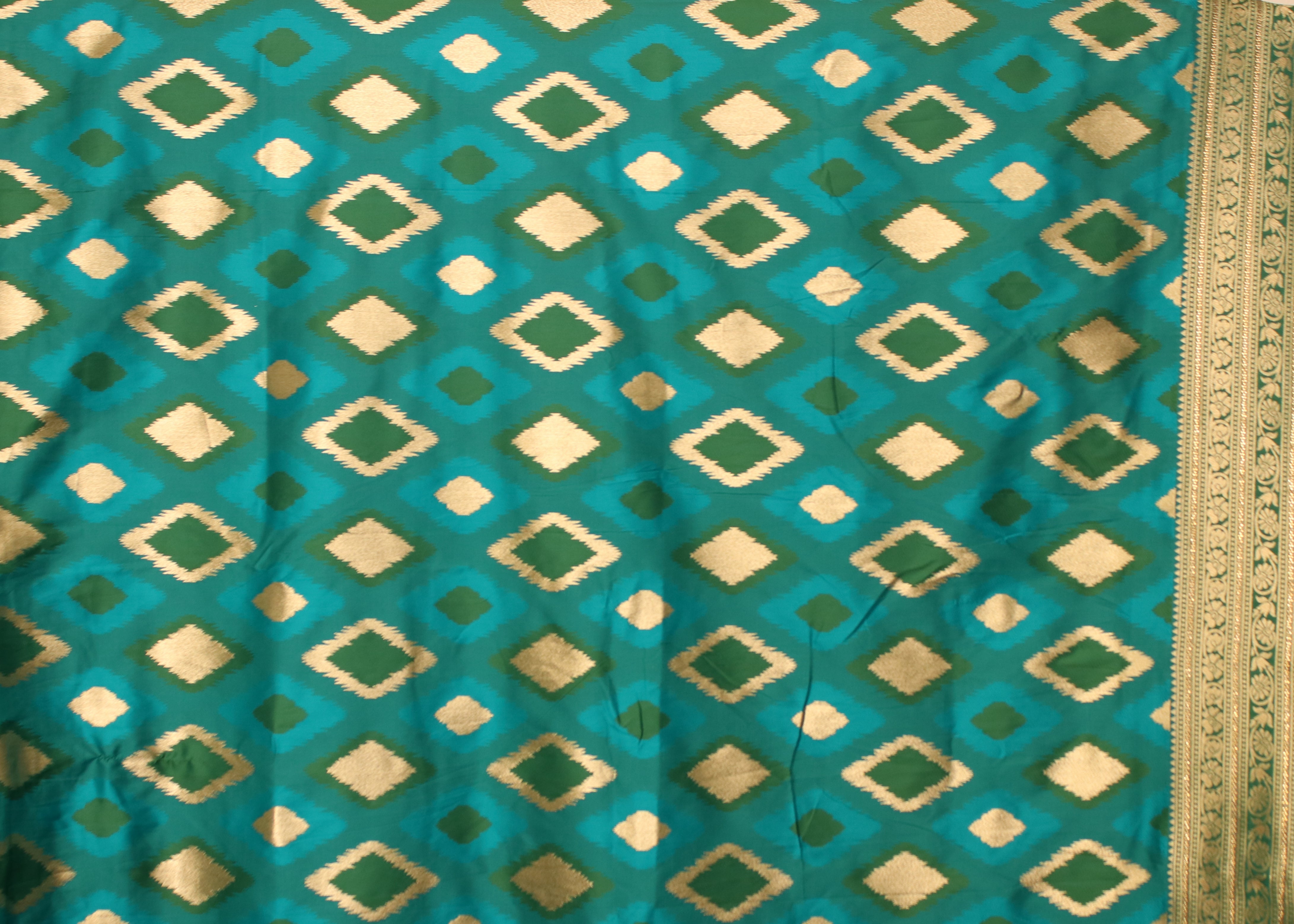 Green Swarovski Work Taffeta Silk Saree 