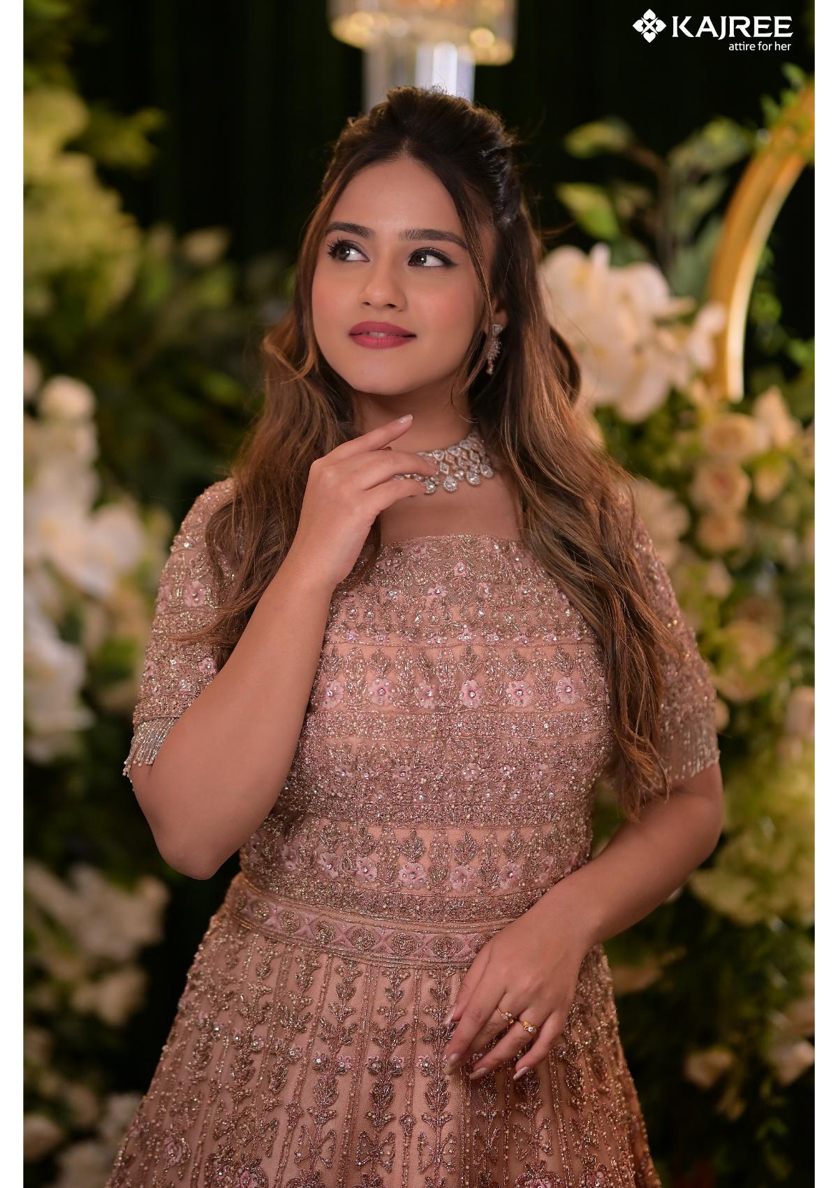 Pink Silk Handwork Gown 