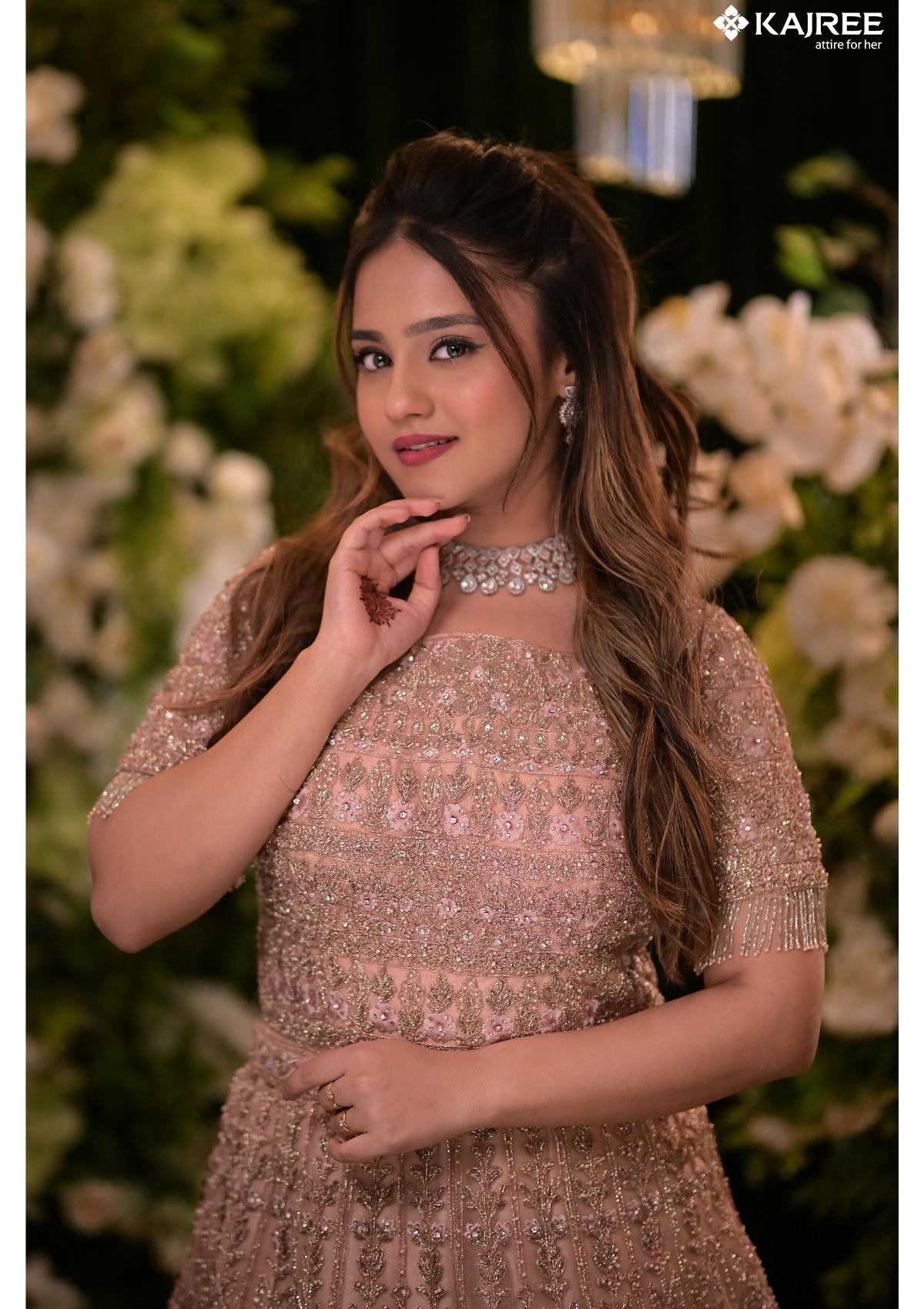 Pink Silk Handwork Gown 