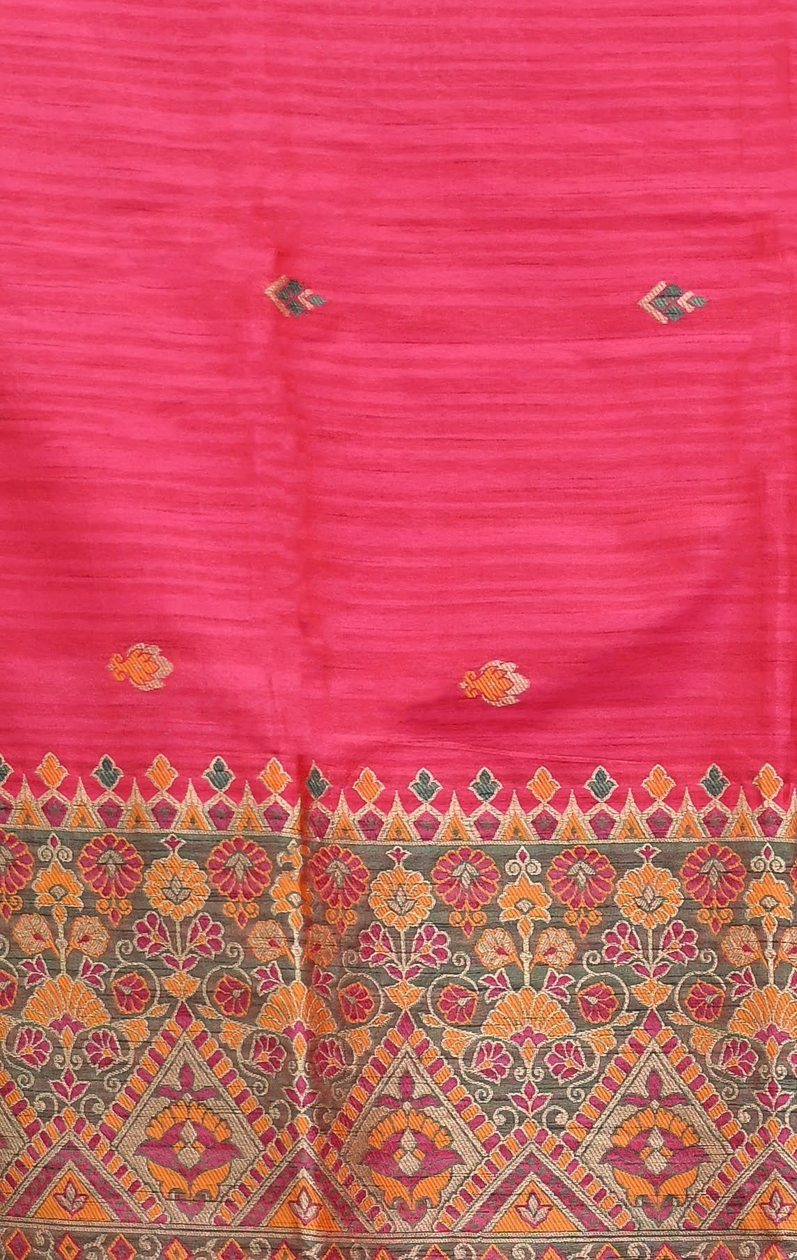 Pink Woven Design Tussar Silk Saree 