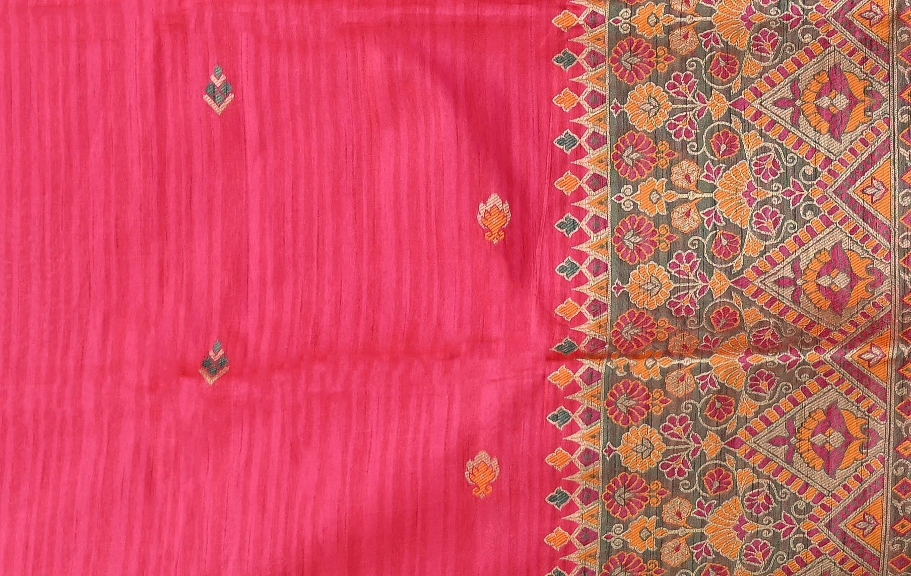 Pink Woven Design Tussar Silk Saree 