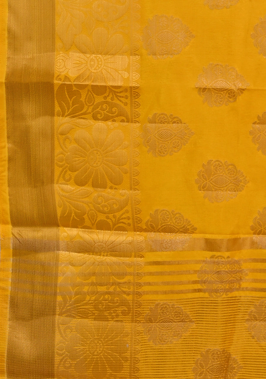 Yellow Zariwork Raw Silk Saree 