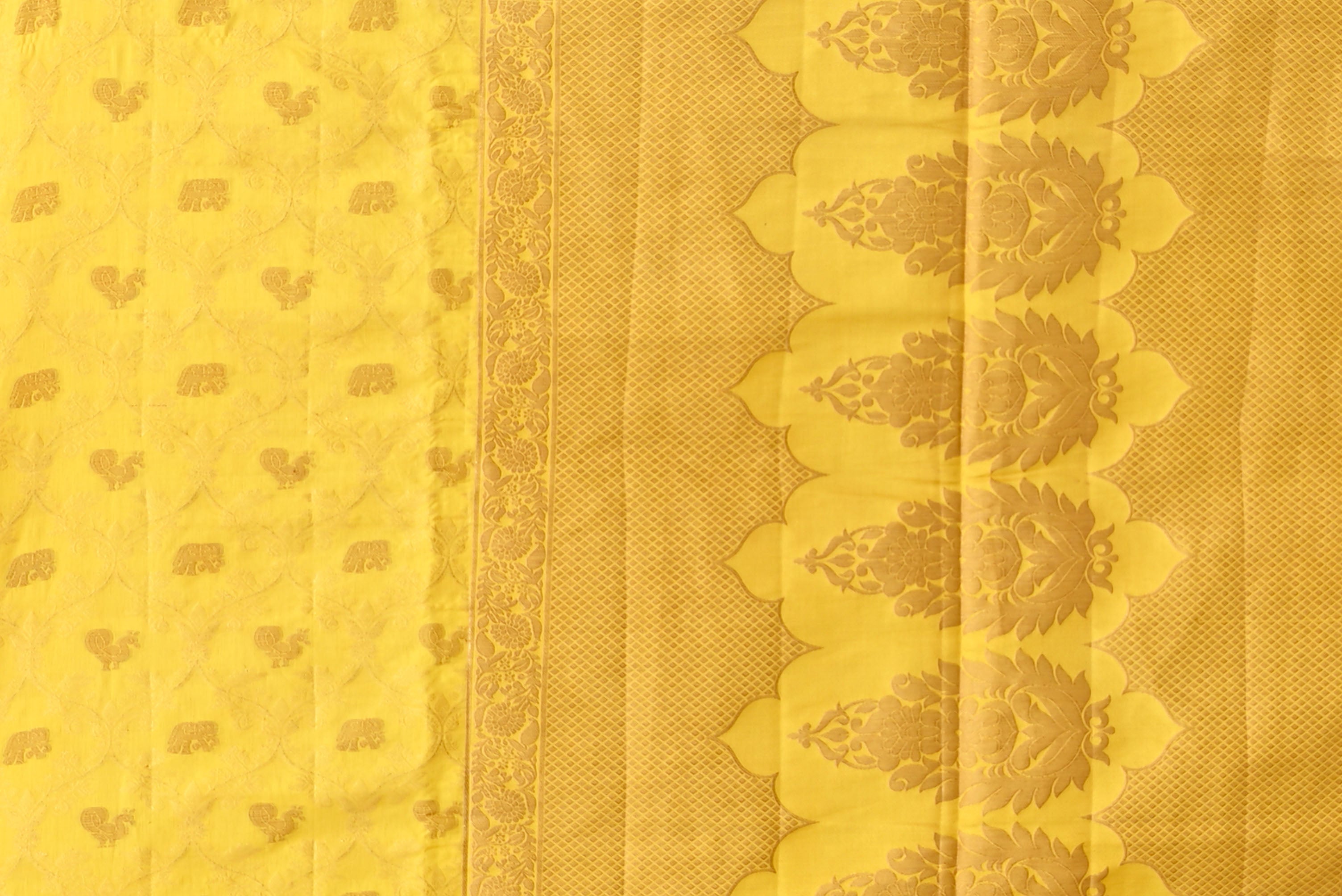 Yellow Modish Design Semi Silk Saree - KAJREE