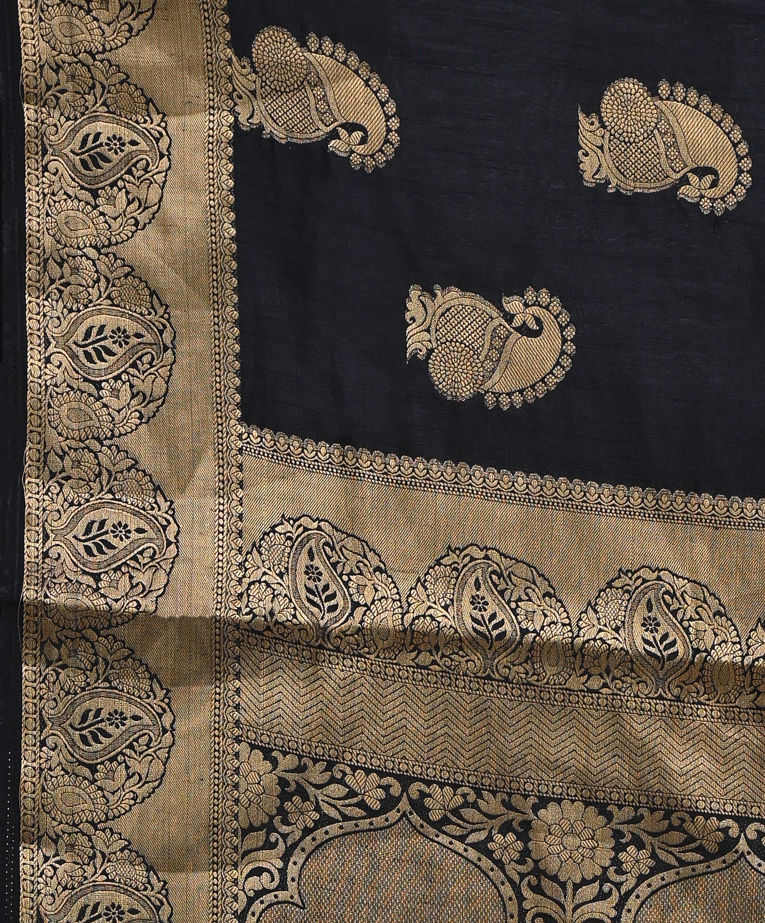 Black Modish Design Semi Silk Saree - KAJREE