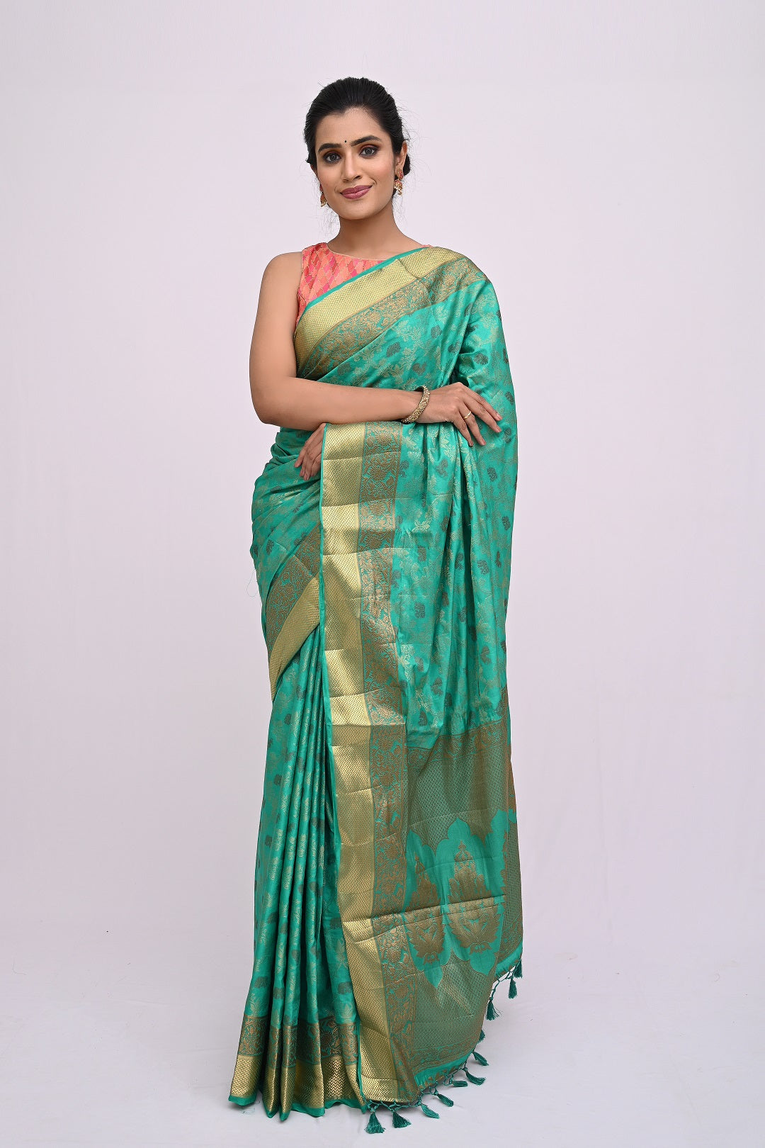Light Blue ZariWork Raw Silk Saree 