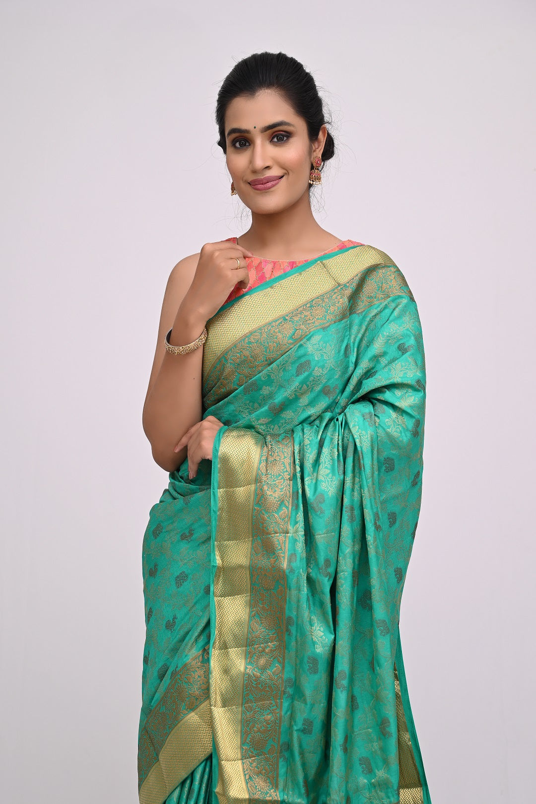 Light Blue ZariWork Raw Silk Saree 