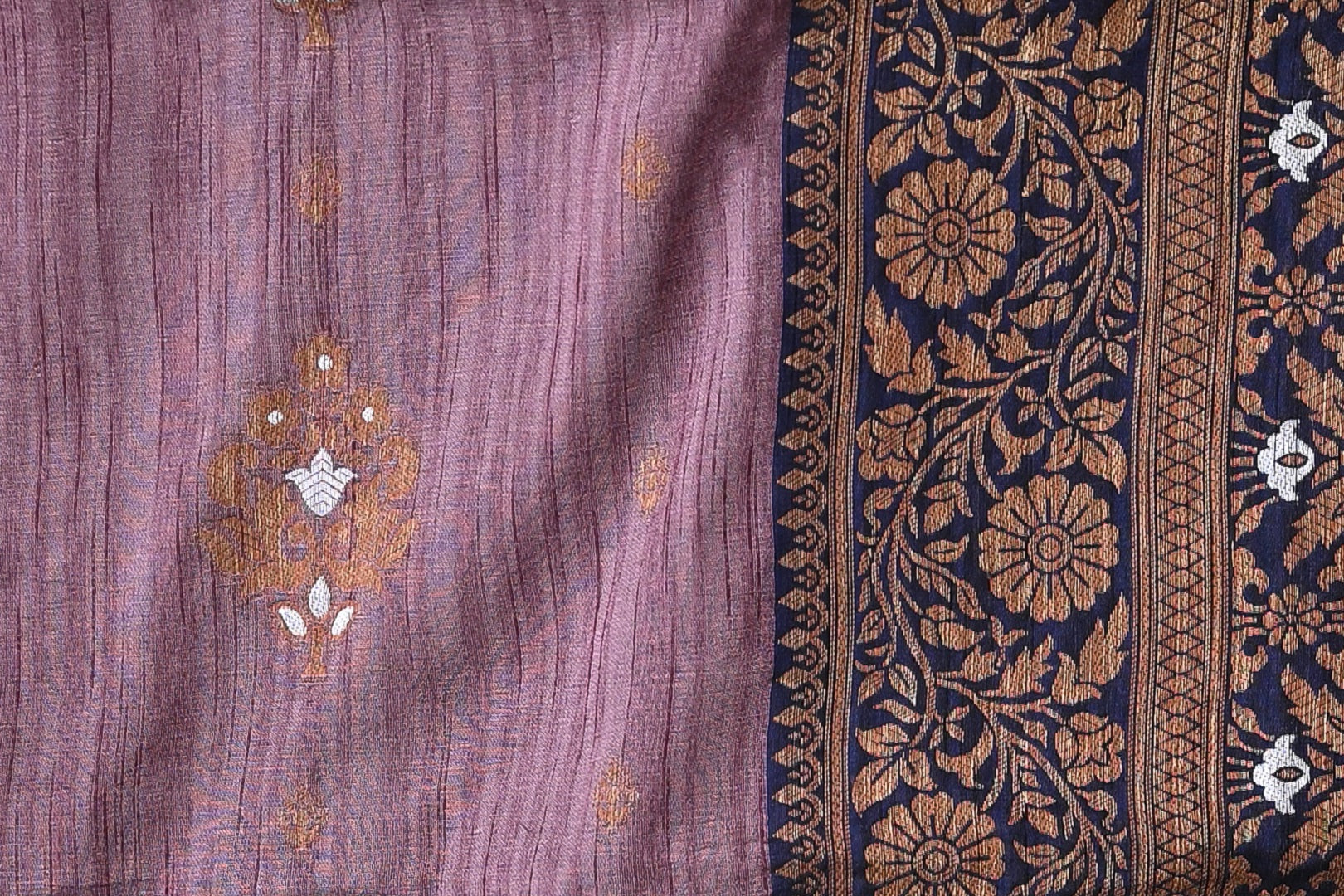 Mauve Zariwork Tussar Silk Saree 