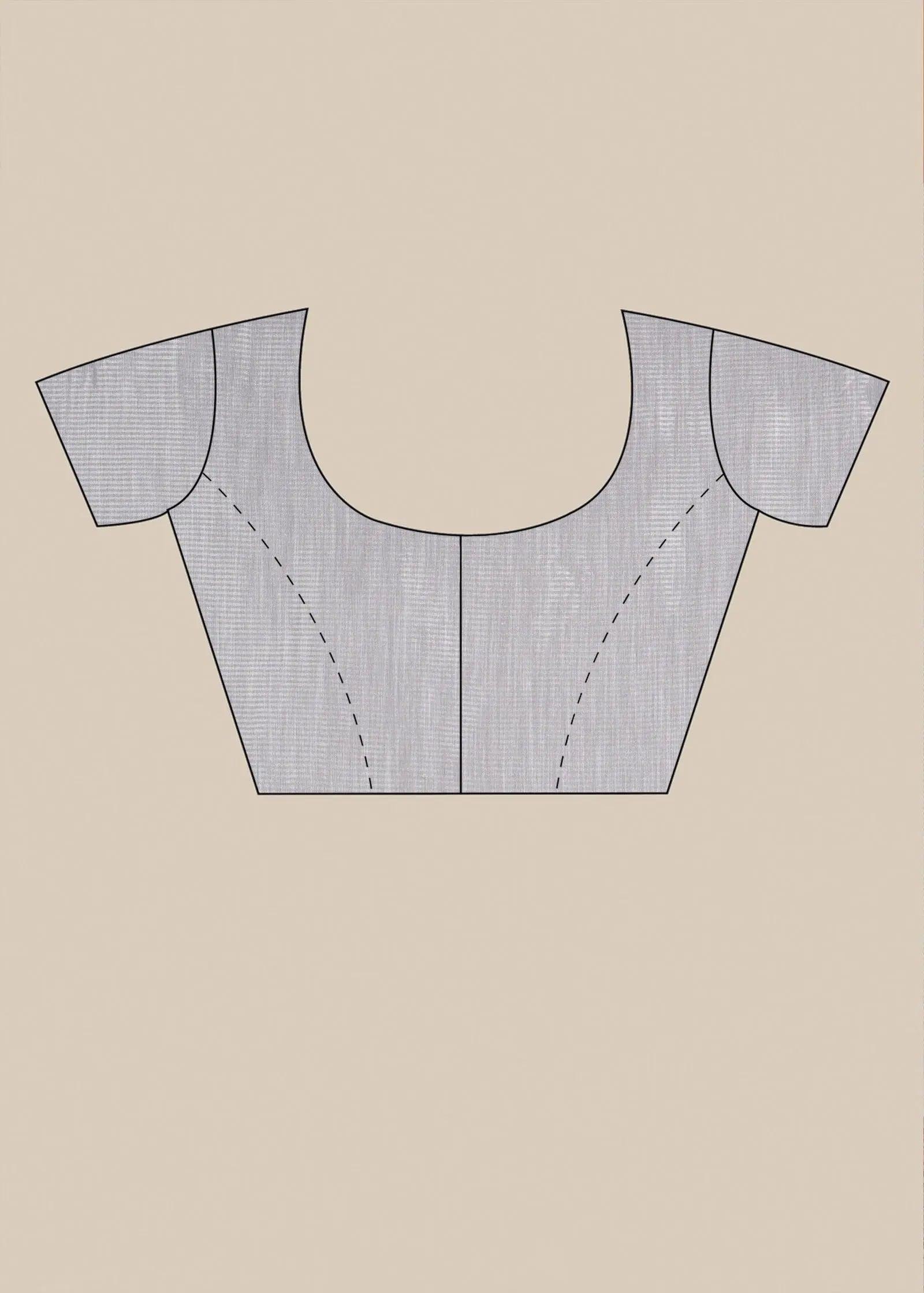 Grey Threadwork Linen Saree - KAJREE