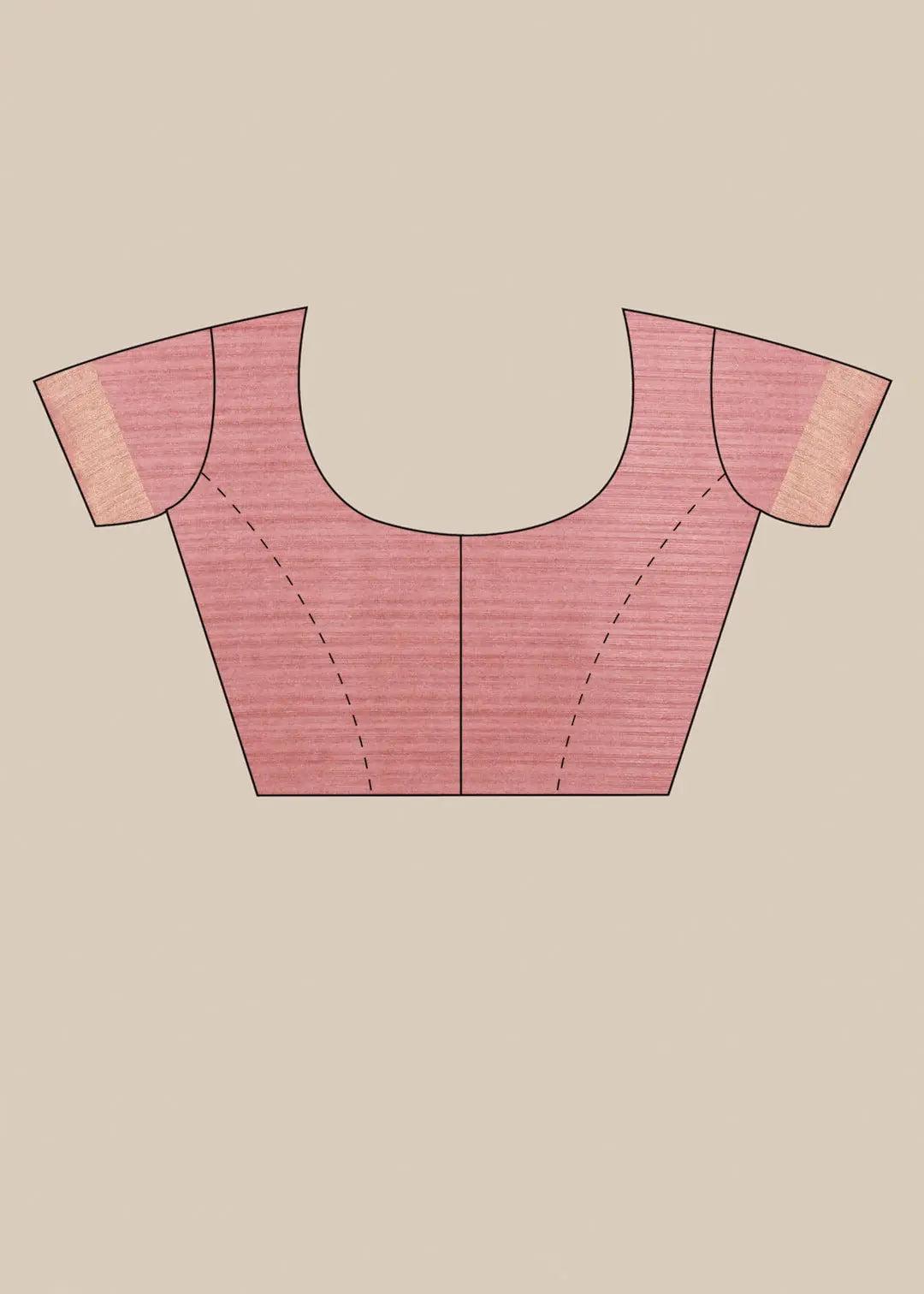 Pink Threadwork Tussar Saree - KAJREE