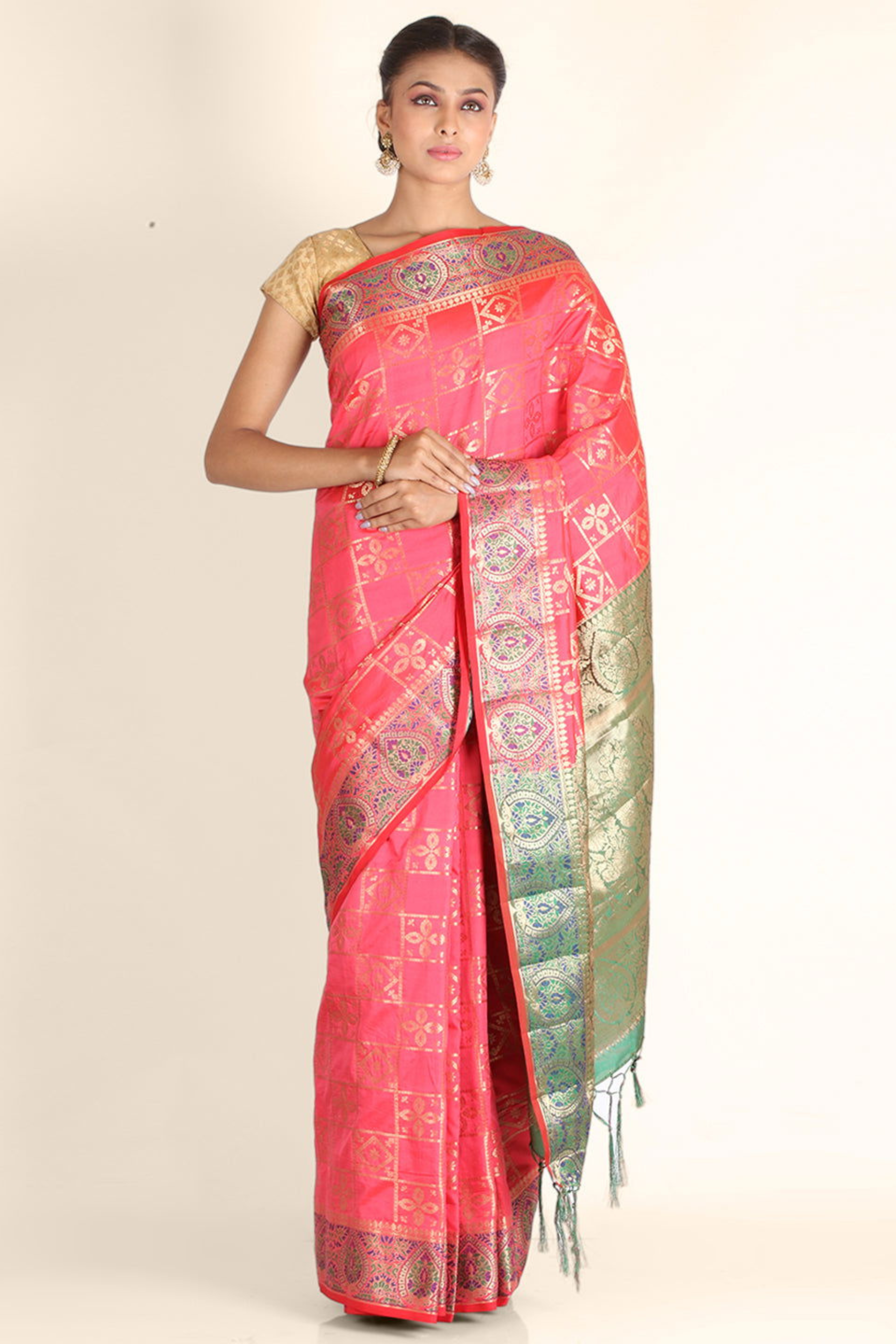 Pink Zariwork Soft Silk Saree - KAJREE