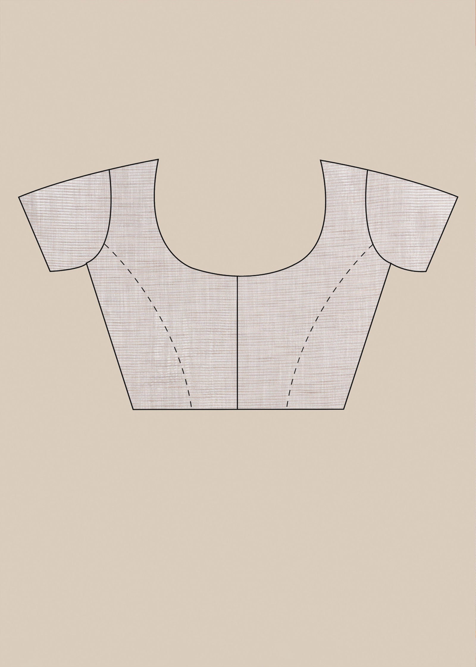 Beige Threadwork Linen Saree - KAJREE