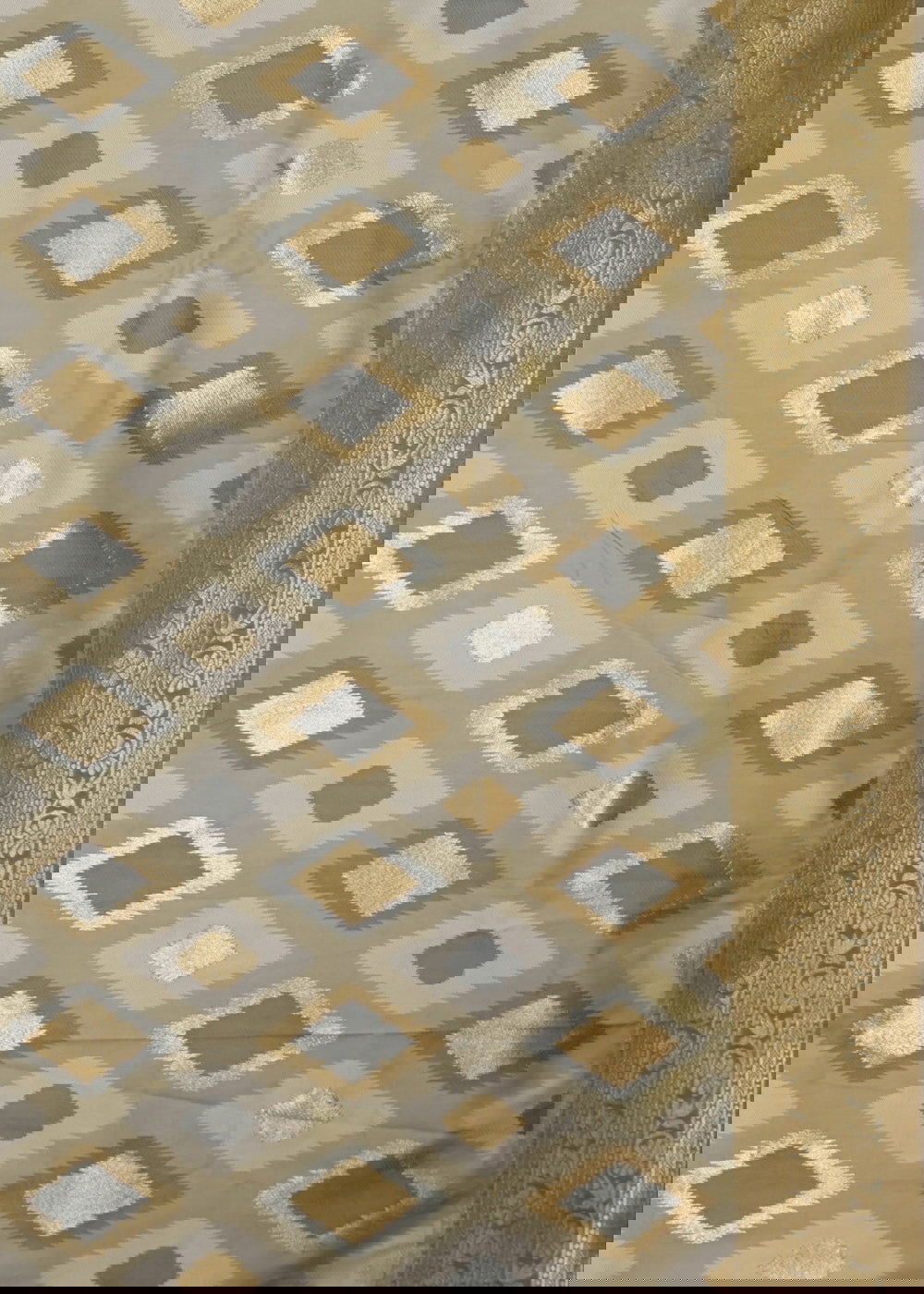 Beige Zariwork Taffeta Silk Saree - KAJREE