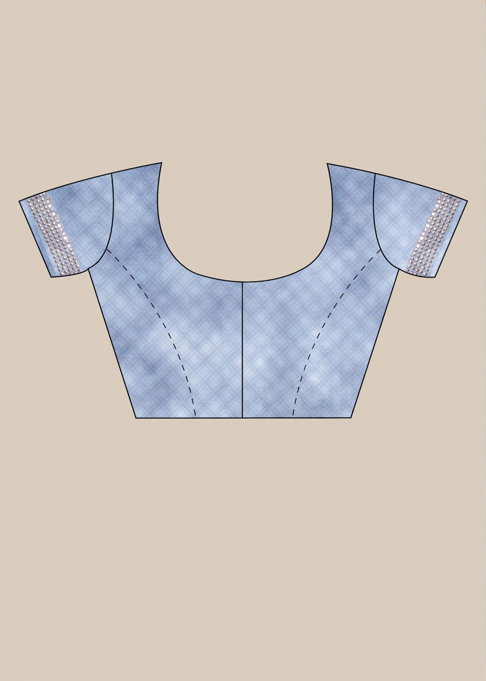 Multicoloured Blockprint Italian Crepe Saree - KAJREE