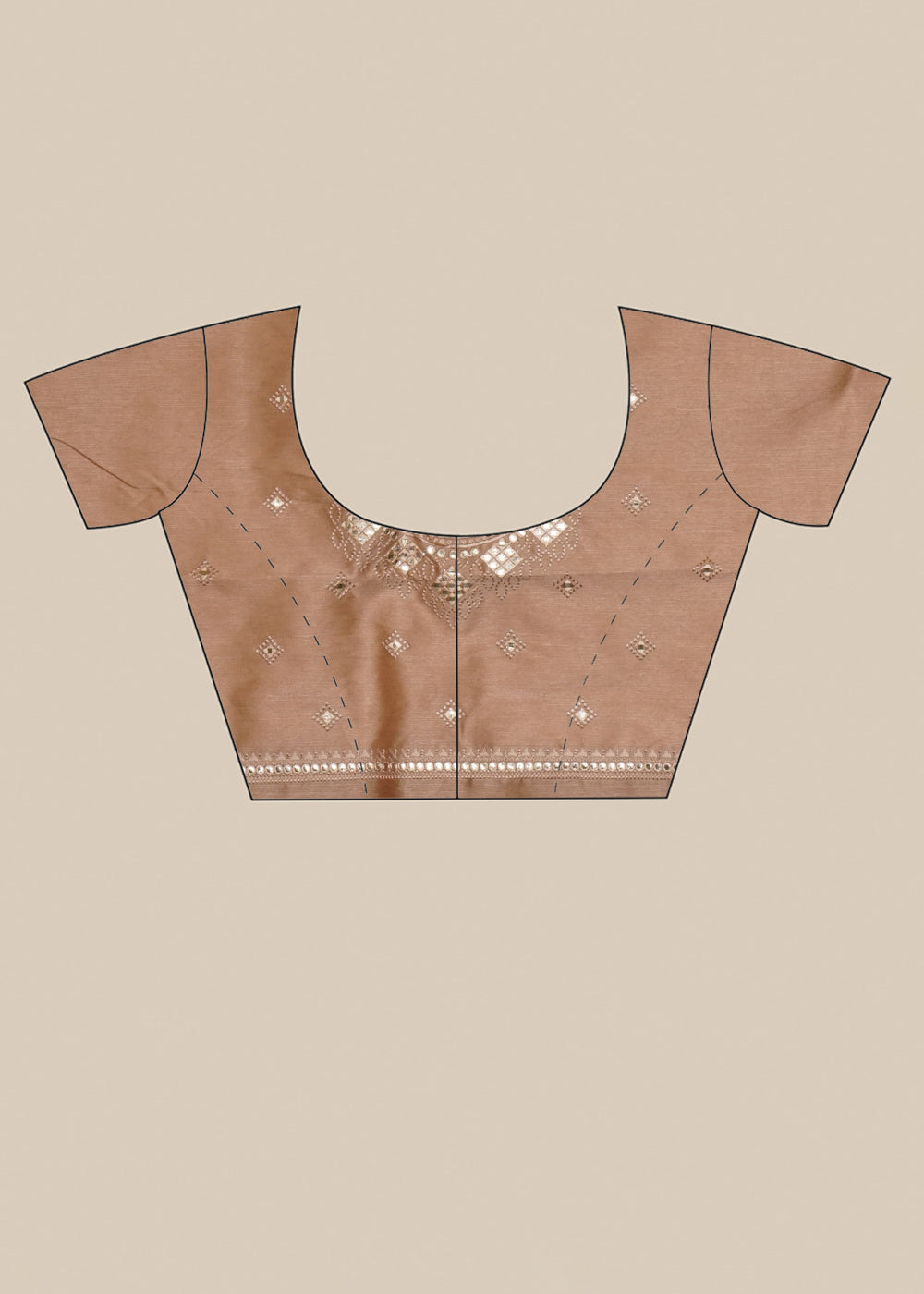 Beige Abla Work Printed Organza Saree - KAJREE