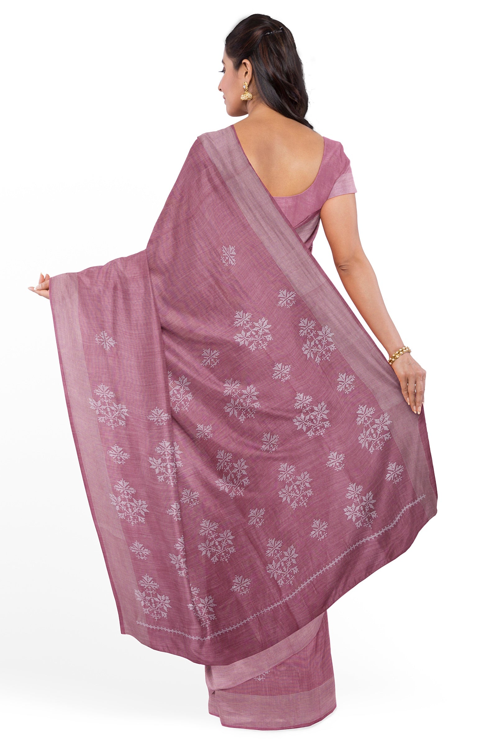 Mauve Linen Saree 