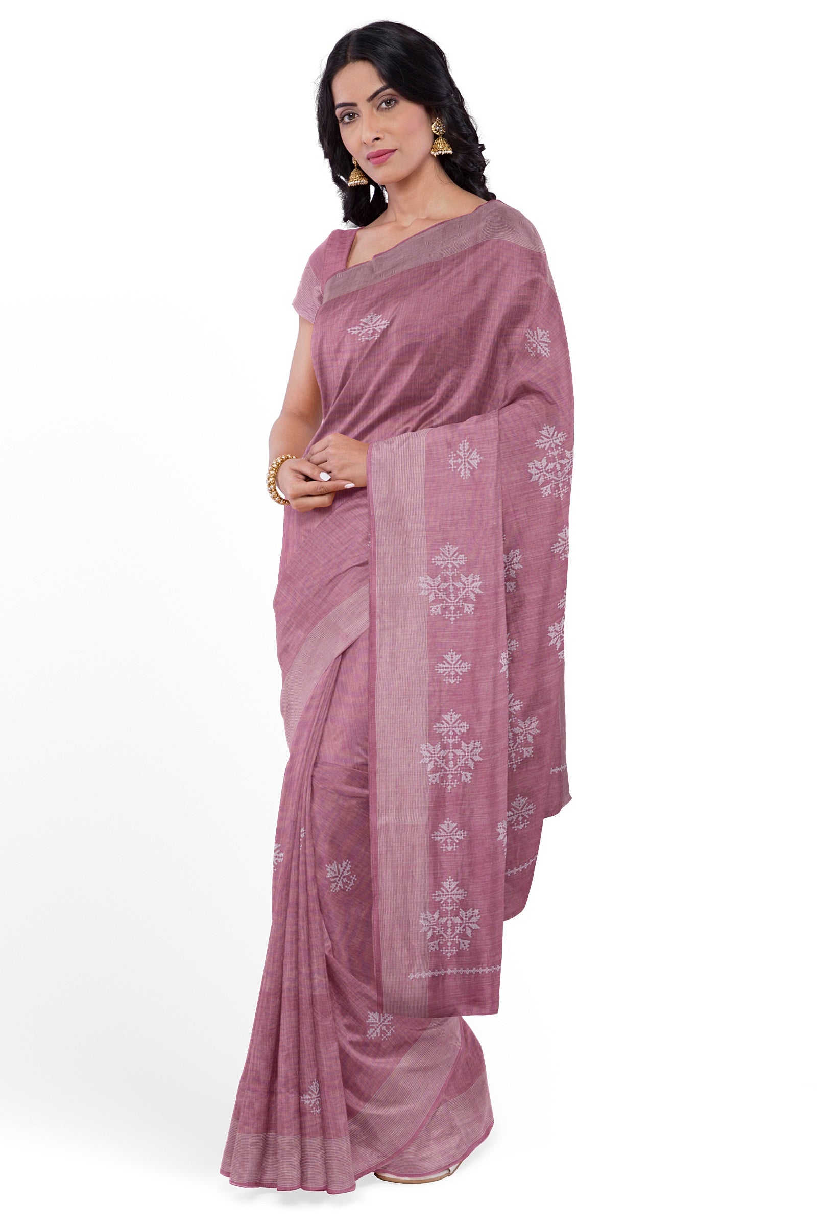 Mauve Linen Saree 