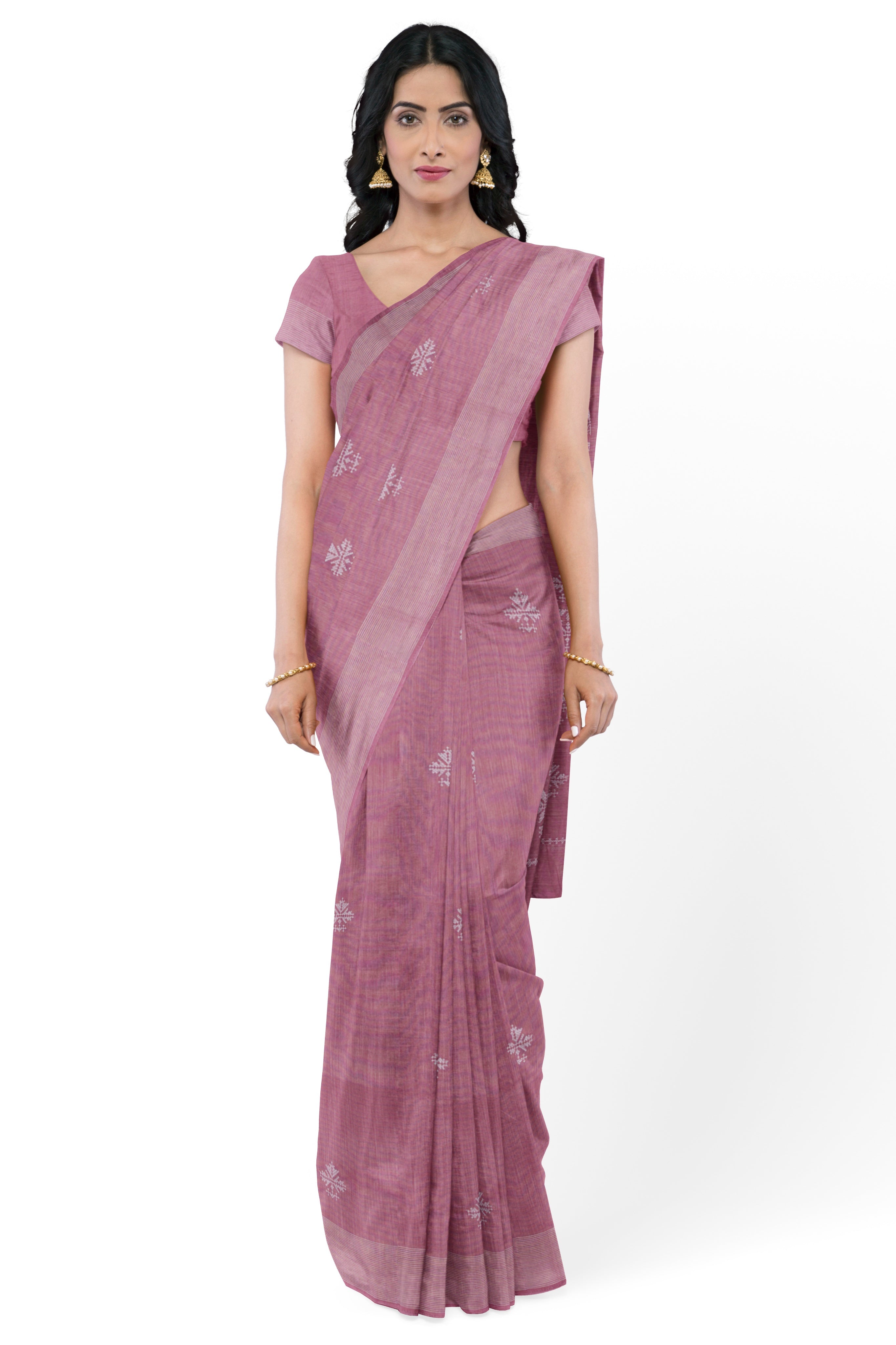 Mauve Linen Saree 