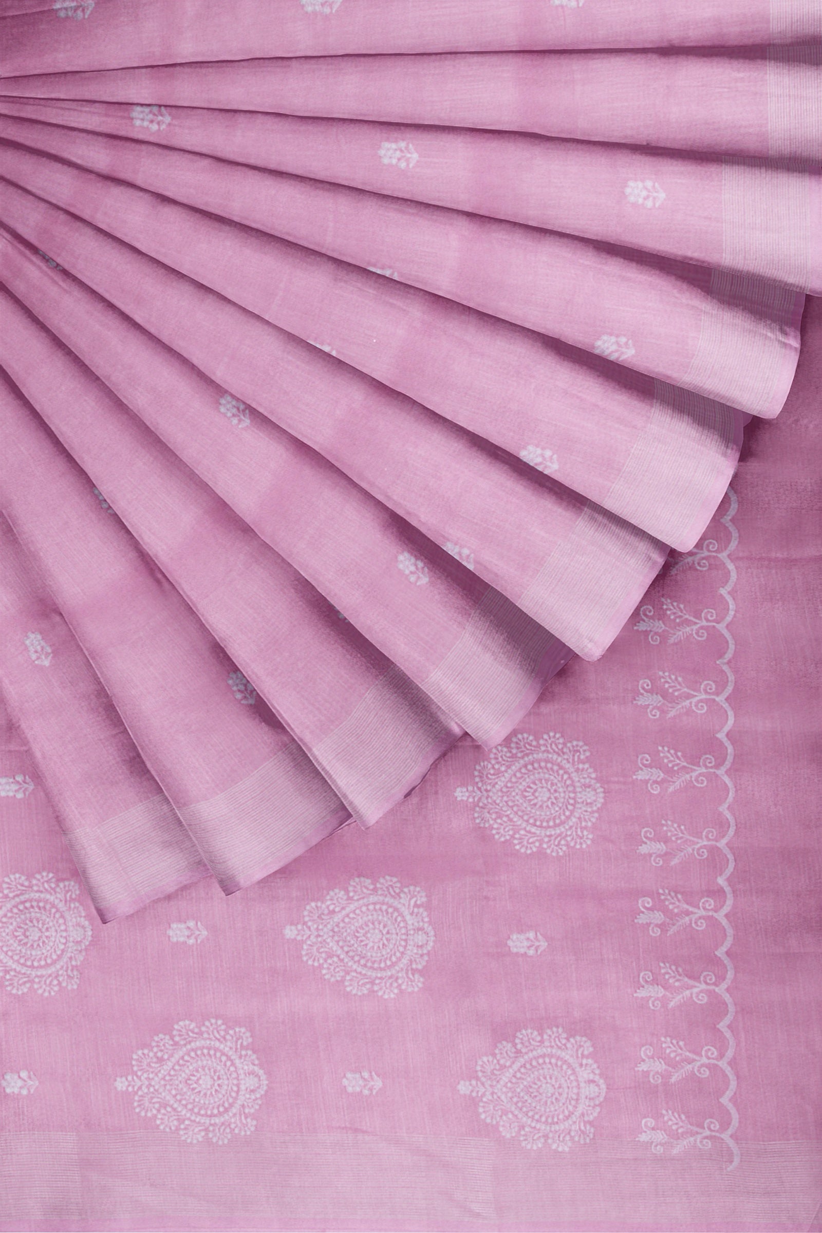 Pink linen Saree 