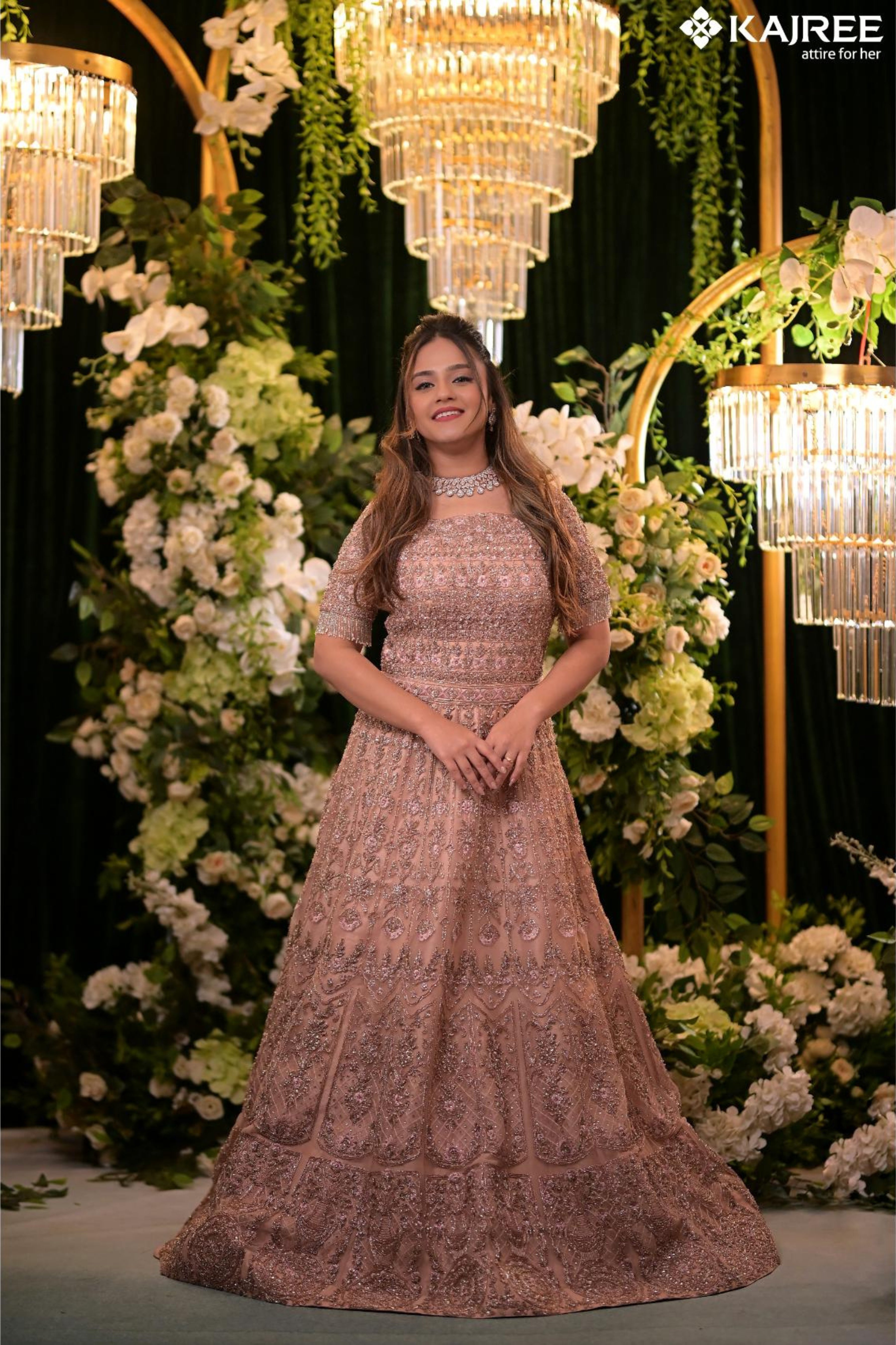 Pink Silk Handwork Gown 