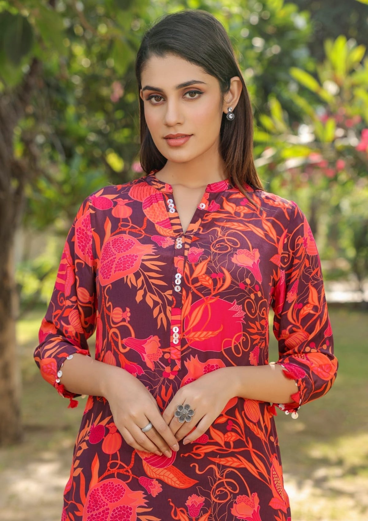 Red Block Print Muslin Co-ord set 