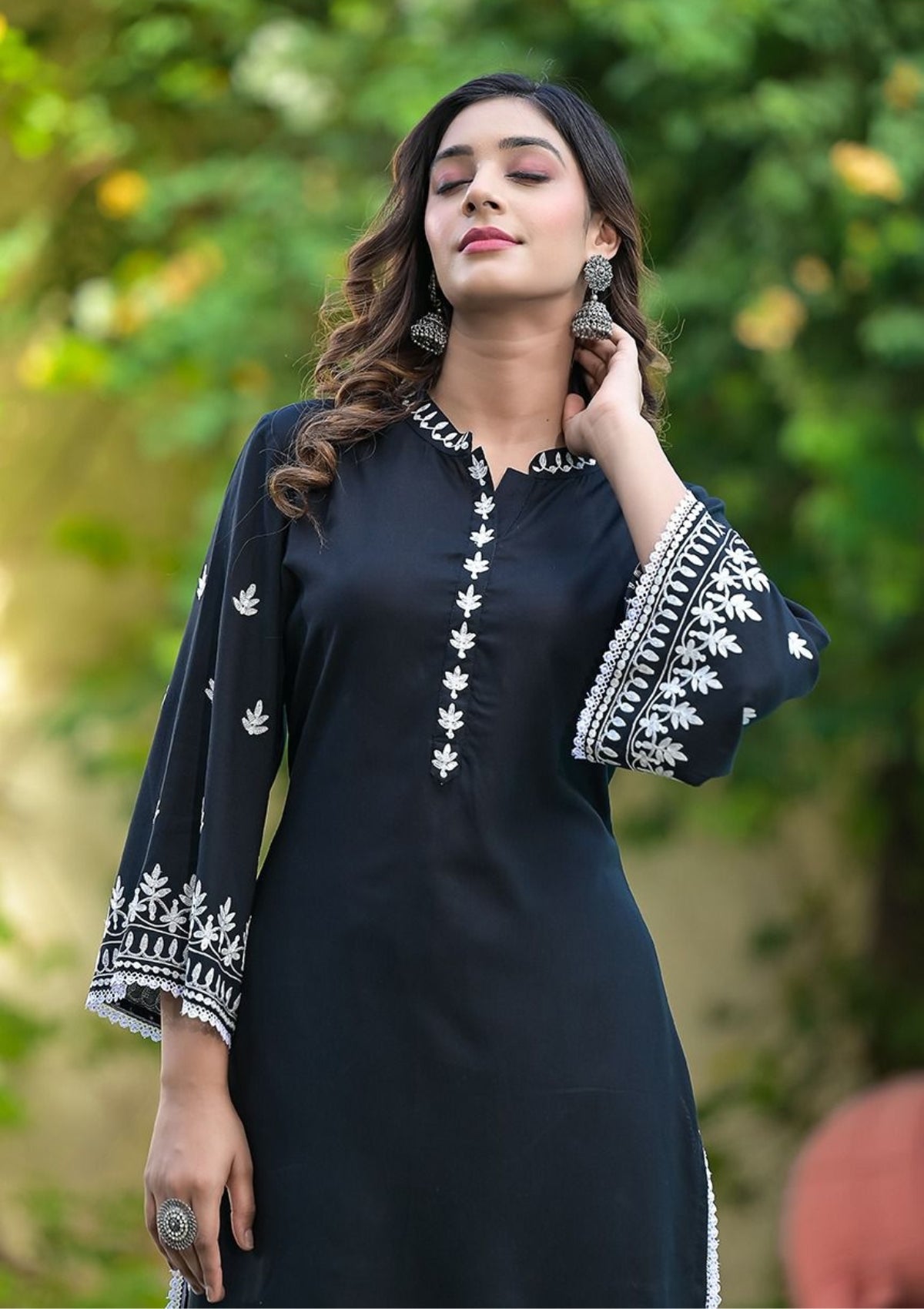 Black Threadwork Co-Ord Set 