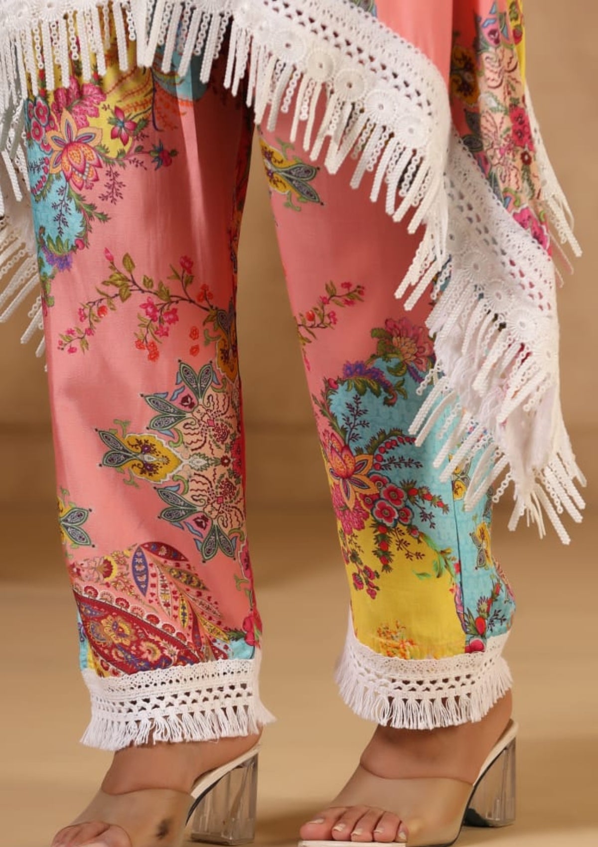 Multicolor Blockprint Blent Fabric Co-Ord Set 