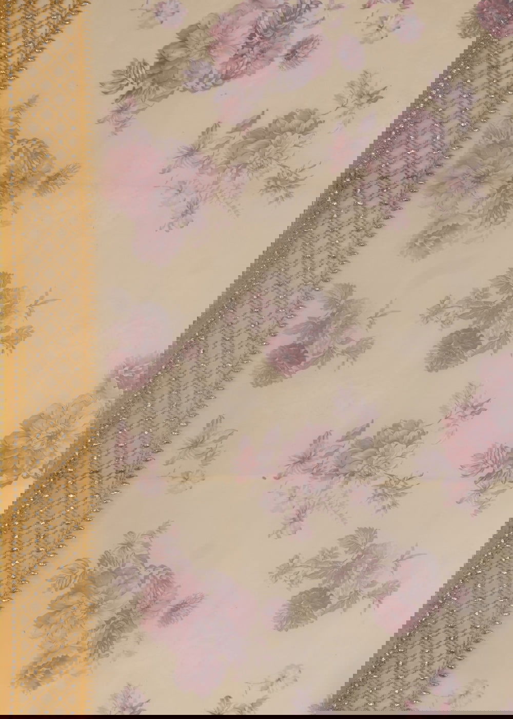 Yellow Abla Work Printed Organza Saree - KAJREE