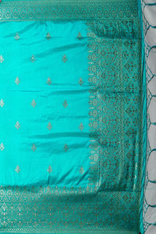 Sea Green Zariwork Dola Silk Saree - KAJREE