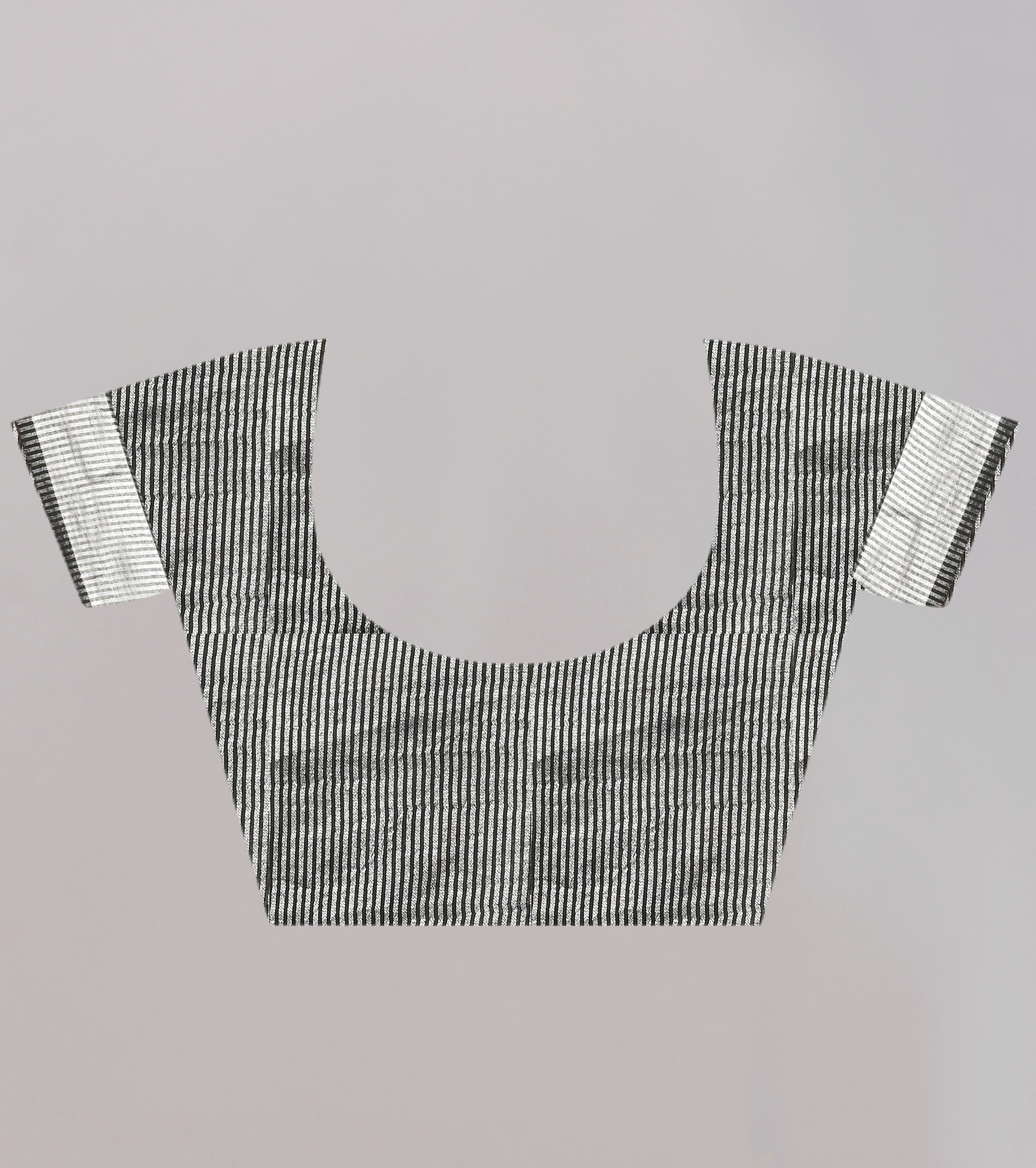 Black Threadwork Linen Saree - Kajree